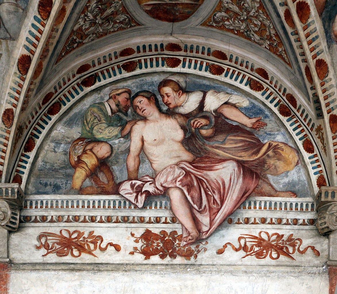 Loggia del Romanino, dettaglio: suicidio di Cleopatra. Ph. Credit Francesco Bini 