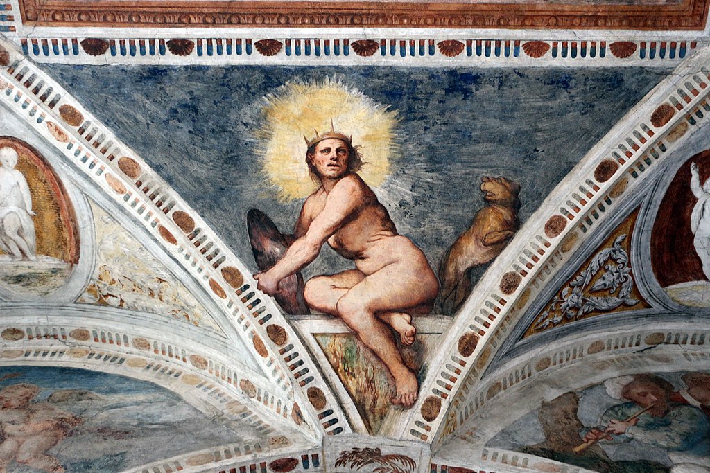 Loggia del Romanino, dettaglio: allegoria del Sole. Ph. Credit Francesco Bini 