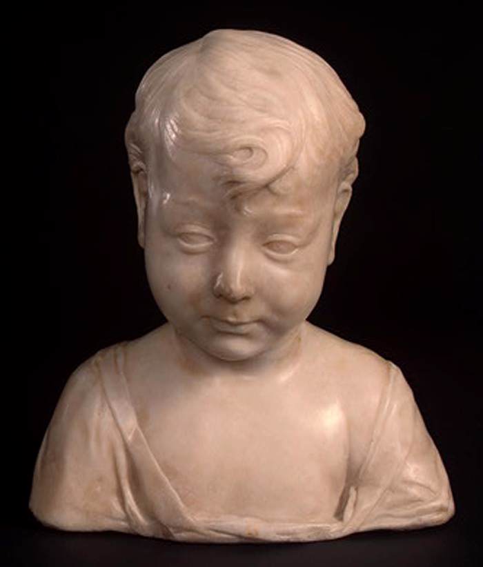 Desiderio da Settignano, Bambino (1455-1460 circa; marmo, 30,5 x 26,5 x 16,3 cm; Washington, National Gallery of Art, Samuel H. Kress Collection, 1943.4.94) 