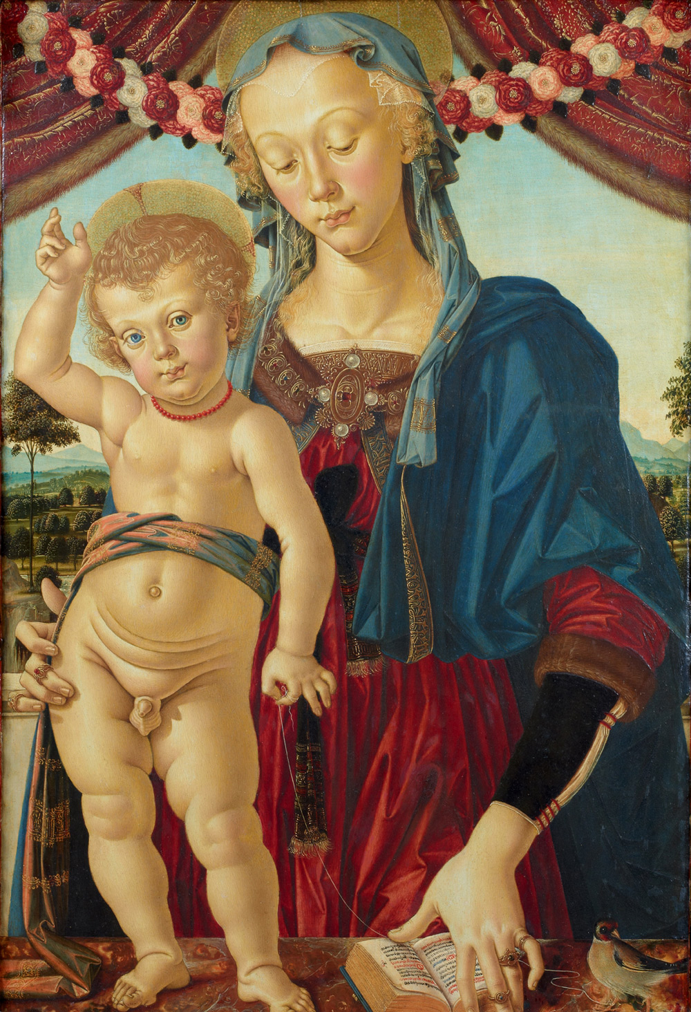 Pietro Perugino, Madonna col Bambino (1470-1471 circa; olio su tavola, 62,3 x 41,4 cm; Parigi, Musée Jacquemart-André, inv. MJAP-P.1830) 