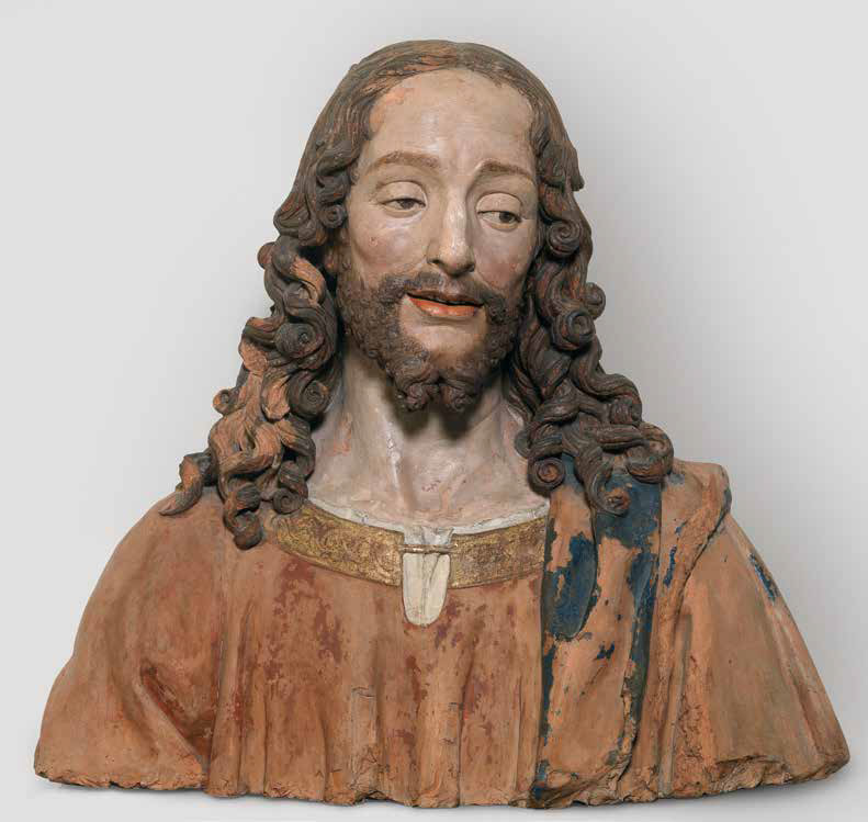 Pietro Torrigiani, Cristo salvatore (1492-1495 circa; terracotta dipinta, 54 x 60 x 33 cm; Firenze, Monastero di Santa Trìnita) 