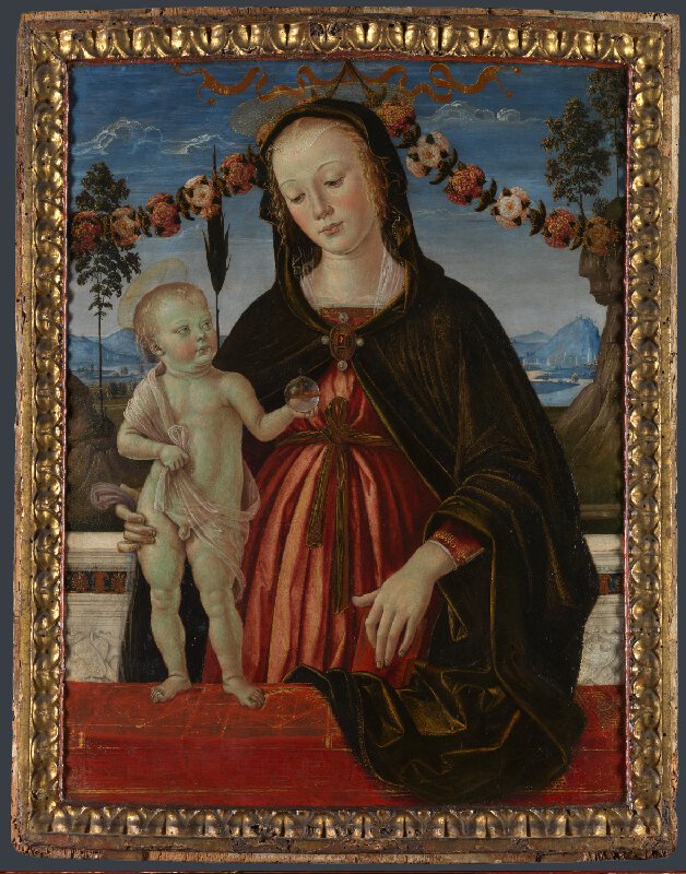 Pinturicchio, Madonna col Bambino (1475 circa; tempera su tavola, 48,3 x 36,8 cm; Londra, The National Gallery, inv. NG2483) 