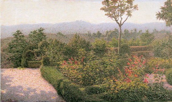 Angelo Morbelli, Giardino alla Colma (1911; olio su tela, 36,5 x 58 cm; Milano, Museo dei Cappuccini)
