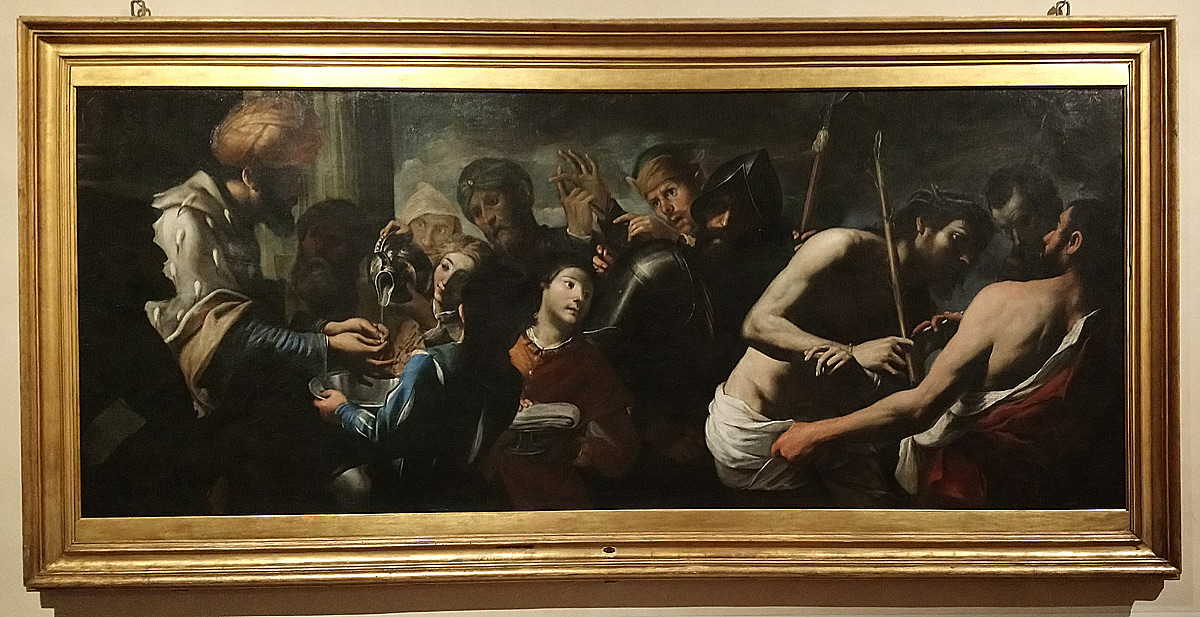 Gregorio e Mattia Preti, Pilato si lava le mani (1640 circa; olio su tela, 131 x 295 cm; Roma, Collezione Rospigliosi presso la sede della Coldiretti) 