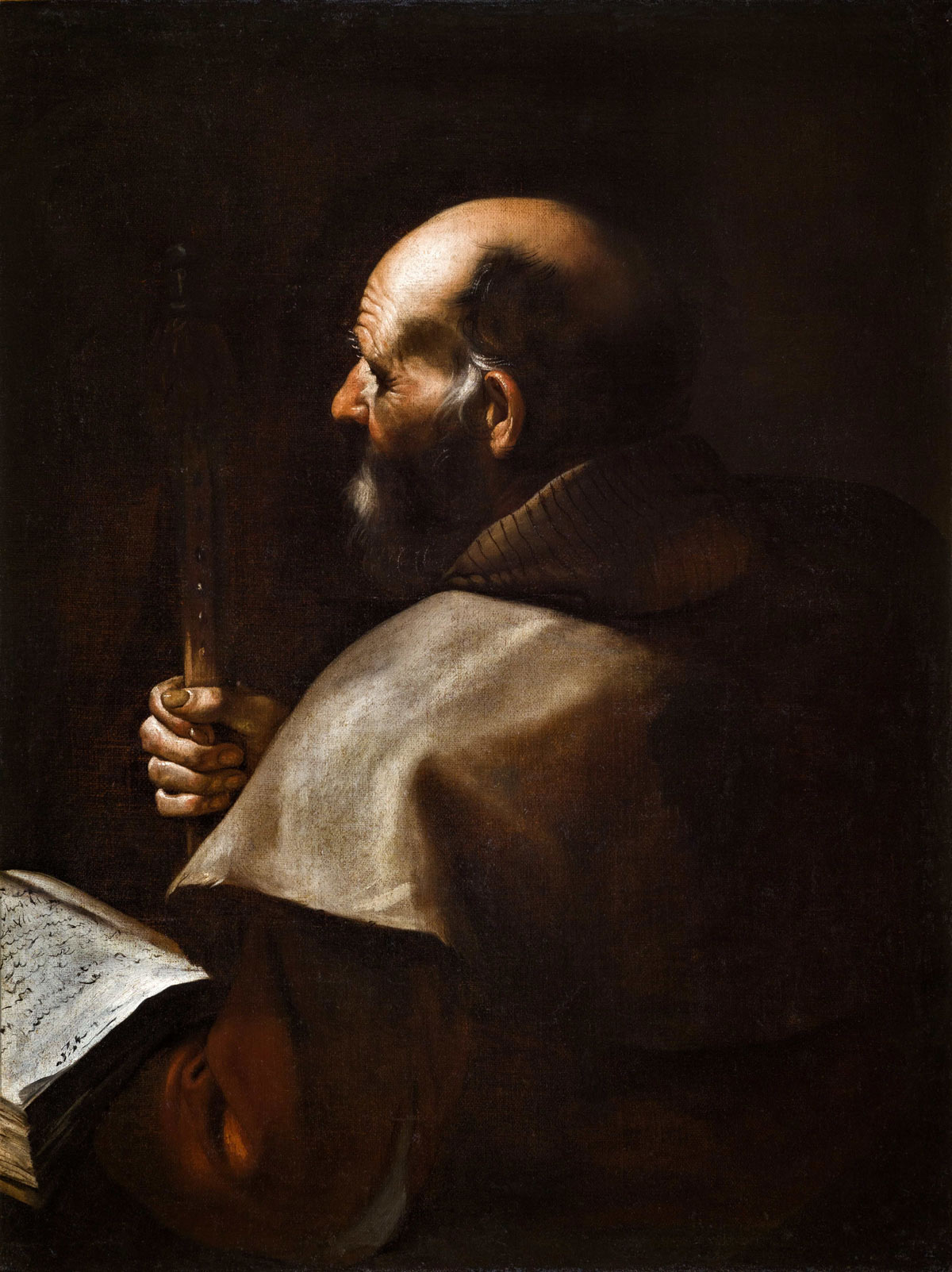 Mattia Preti, Apostolo (1635 circa; olio su tela, 97 x 73,5 cm; Torino, Galleria Giamblanco) 