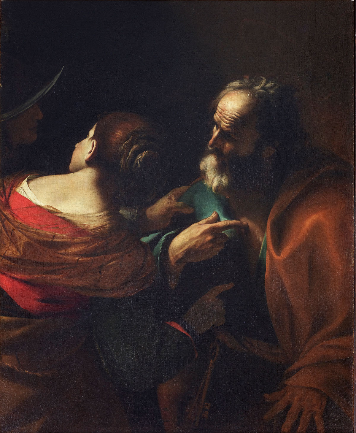 Mattia Preti, Negazione di Pietro (1635 circa; olio su tela, 126 x 97 cm; Roma, Gallerie Nazionale d'Arte Antica, Palazzo Barberini) 