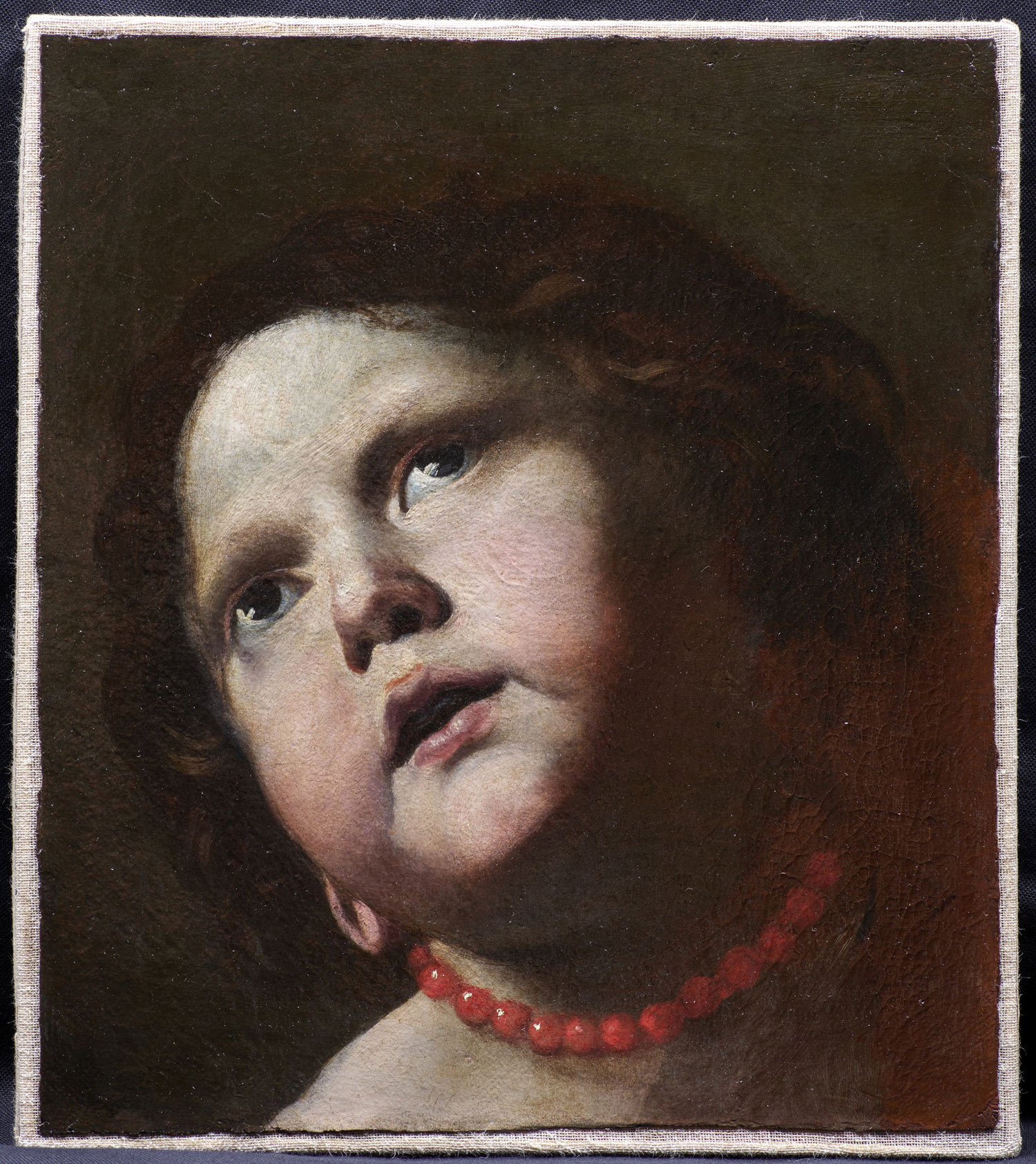 Mattia Preti, Testa di bambina con collana di corallo (1645-1650; olio su tela, 32 x 28,5 cm; Roma, Gallerie Nazionale d'Arte Antica, Galleria Corsini) 