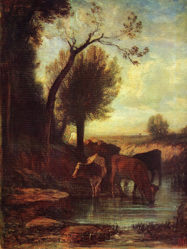 Antonio Fontanesi, L'abbeveratoio (1867 circa; olio su tela, 112 x 134 cm; Bologna, Pinacoteca Nazionale)
 