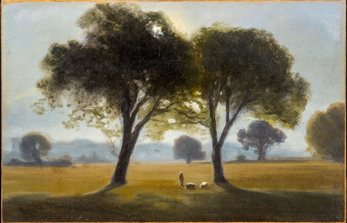 Antonio Fontanesi, Il mattino (1855-1858; olio su carta applicata su cartoncino, 20,1 x 31,1 cm; Torino, GAM - Galleria Civica d'Arte Moderna e Contemporanea)
 