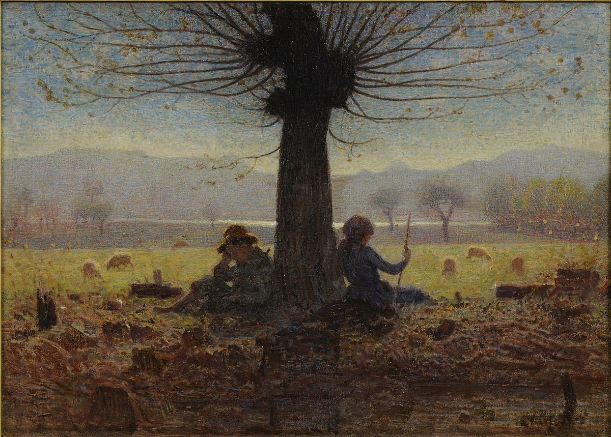 Giuseppe Pellizza da Volpedo, I due pastori nel prato di Mongini (Novembre) (1901; olio su tela, 45,3 x 62,2 cm; Torino, GAM - Galleria Civica d'Arte Moderna e Contemporanea)
 