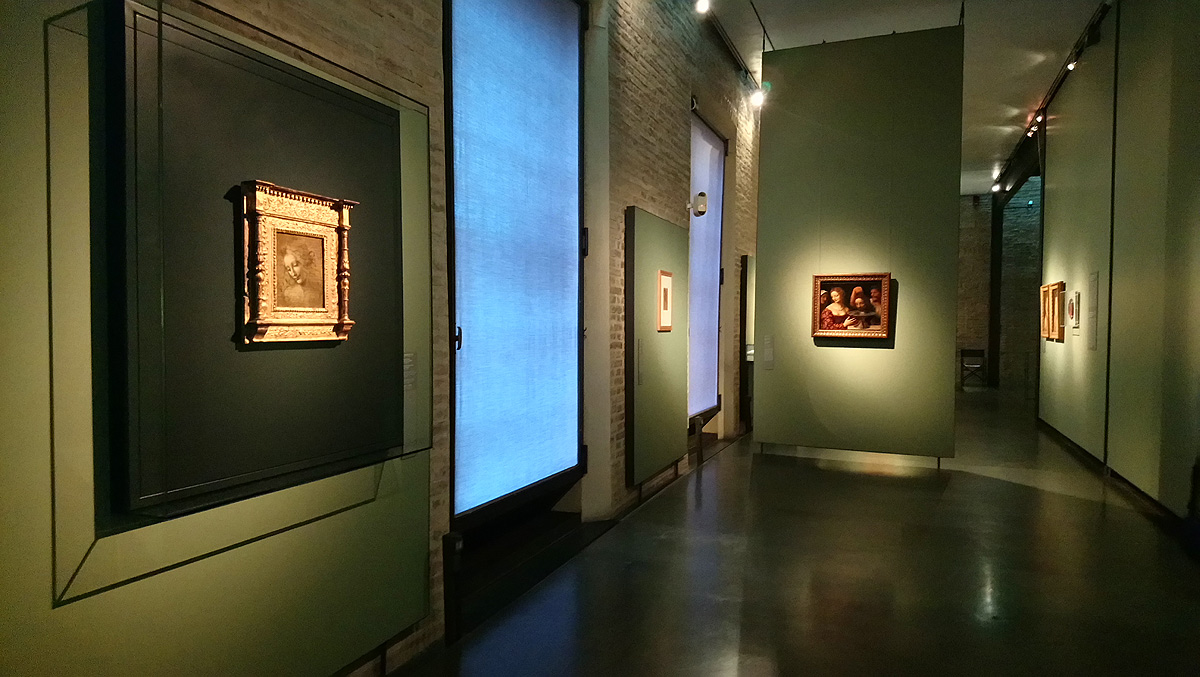 Una sala della mostra La fortuna della Scapiliata di Leonardo da Vinci 