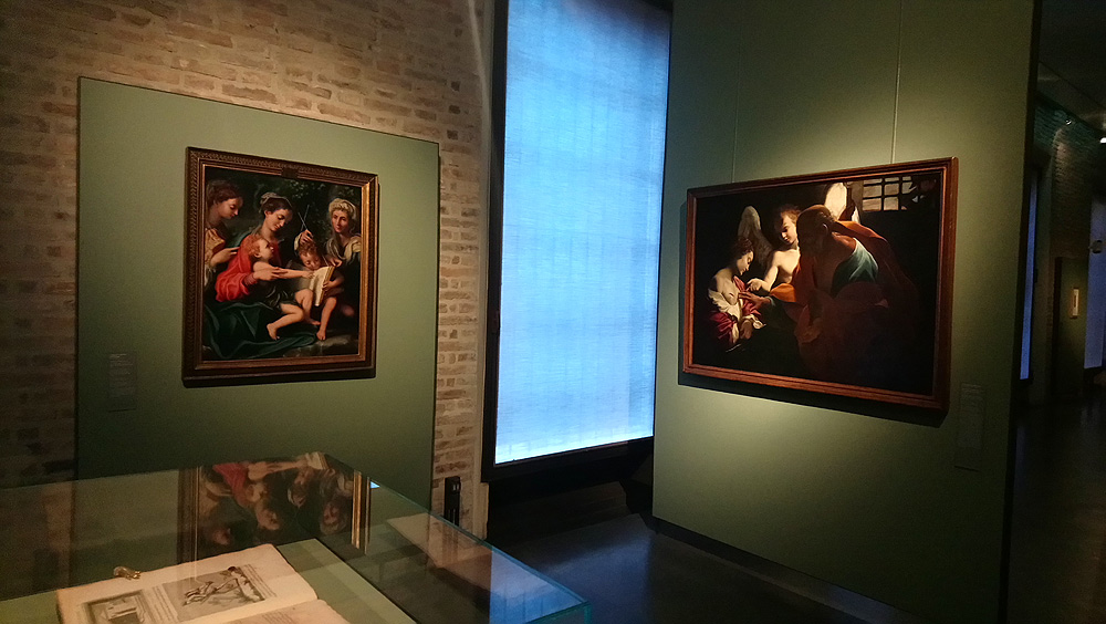 Una sala della mostra La fortuna della Scapiliata di Leonardo da Vinci 
