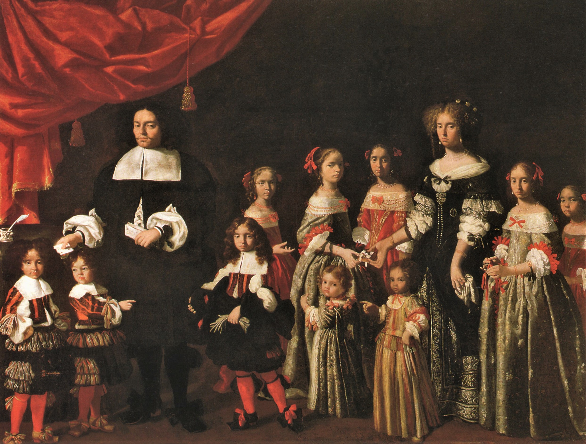 Pier Francesco Cittadini detto il Milanese, Ritratto di famiglia (1645 circa; olio su tela, cm 265 x 360; Dozza/ Città Metropolitana di Bologna, Rocca Sforzesca) 