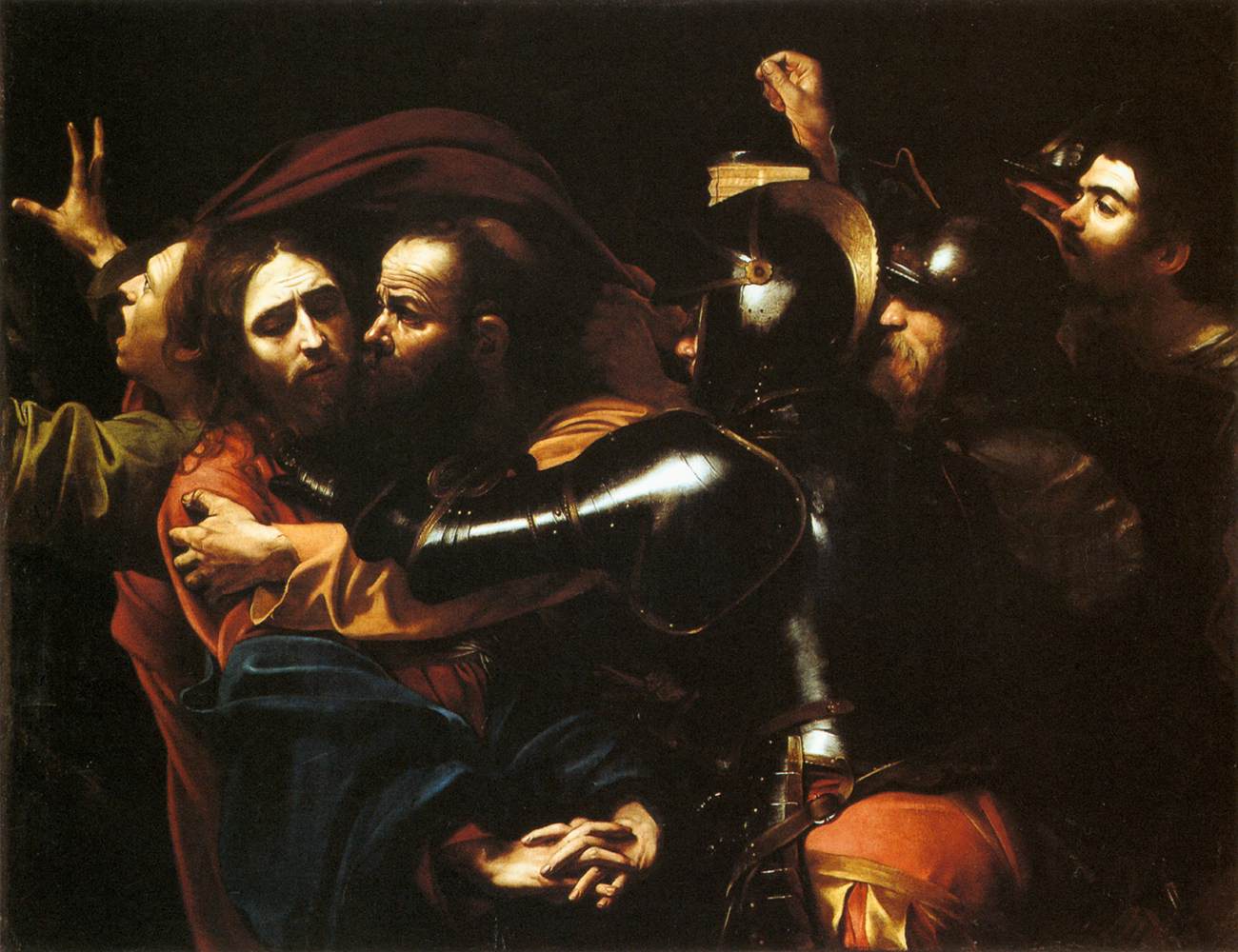 Caravaggio, Cattura di Cristo (1602; olio su tela, 133,5 x 169,5 cm; Dublino, National Gallery of Ireland) 