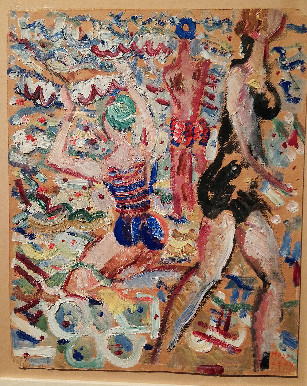 Moses Levy, Bagnanti (1933; olio su cartone, 26,5 x 21,5 cm; Collezione privata) 