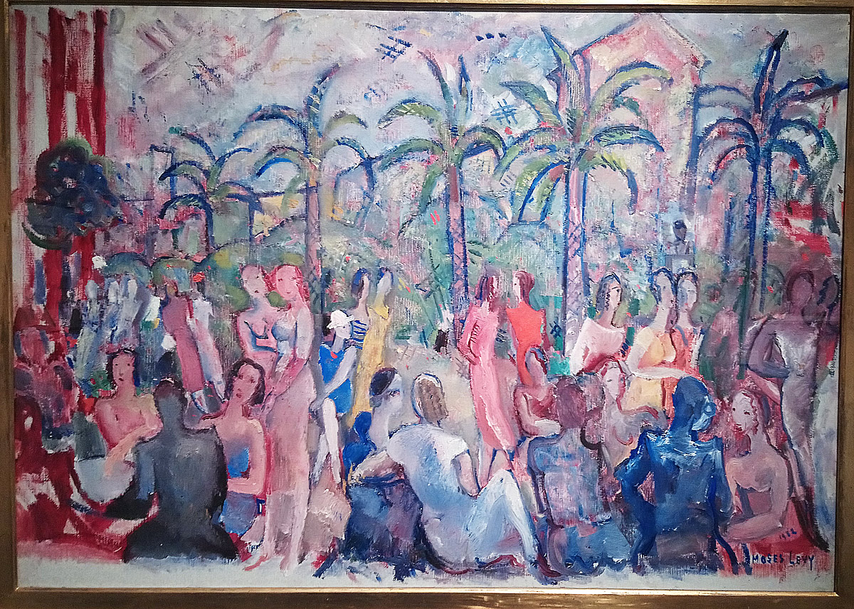 Moses Levy, Passeggiata sotto le palme (1932; olio su tela, 70 x 100 cm; Collezione privata) 