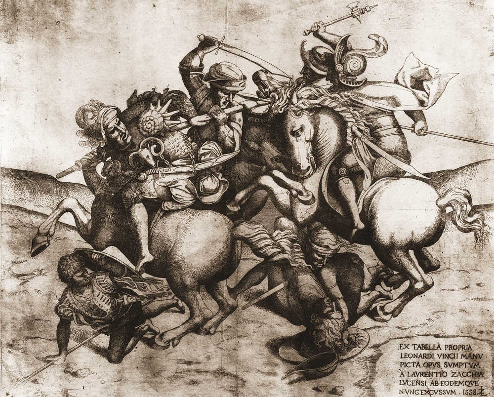 Lorenzo Zacchia il Giovane, Copia della Battaglia di Anghiari di Leonardo da Vinci (1558; incisione su rame, 374 x 470 mm; Vienna, Albertina, Graphische Sammlung) 