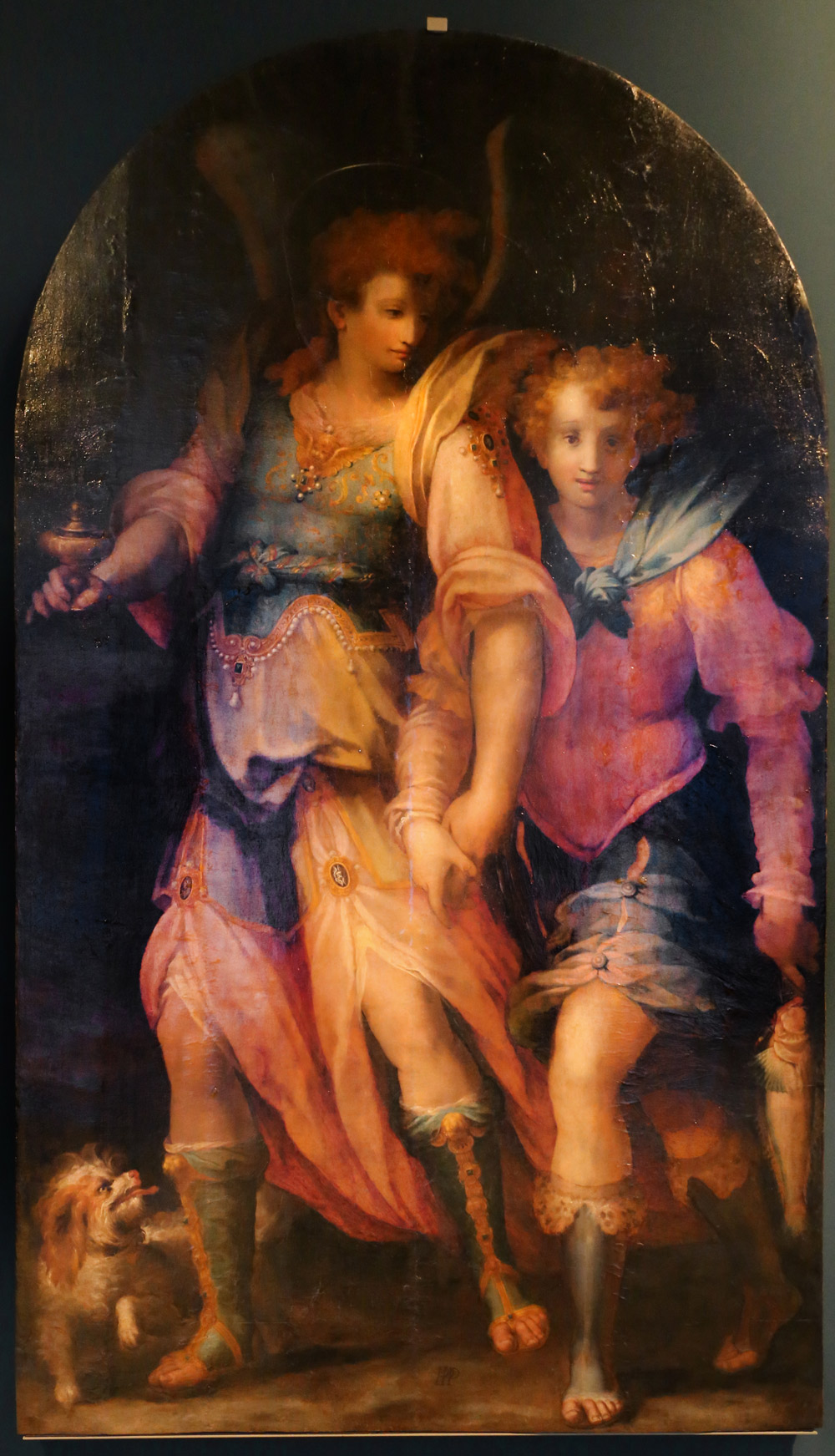 Francesco Morandini detto il Poppi, Tobia e l'angelo (1572-1573; olio sus tavola, 215 x 130 cm; Prato, Museo Civico di Palazzo Pretorio)

