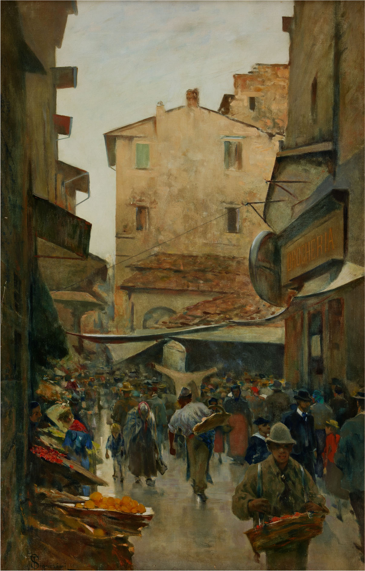 Telemaco Signorini, Il Mercato Vecchio da via degli Speziali (1882 circa; olio su tela, 86 x 55 cm; Collezione privata) 