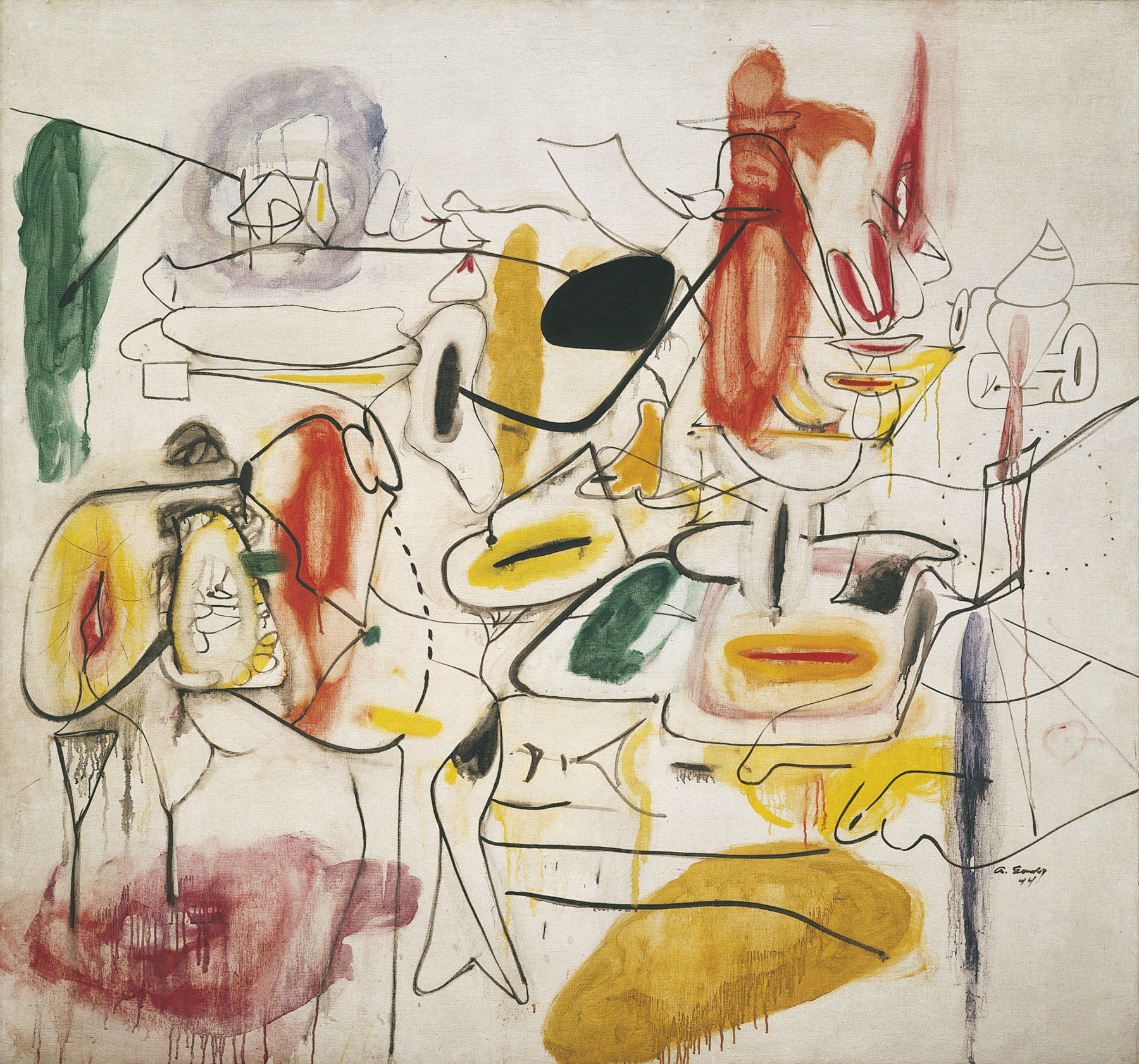 Arshile Gorky, Senza titolo (estate 1944; olio su tela, 167 x 178,2 cm; Venezia, Collezione Peggy Guggenheim)
