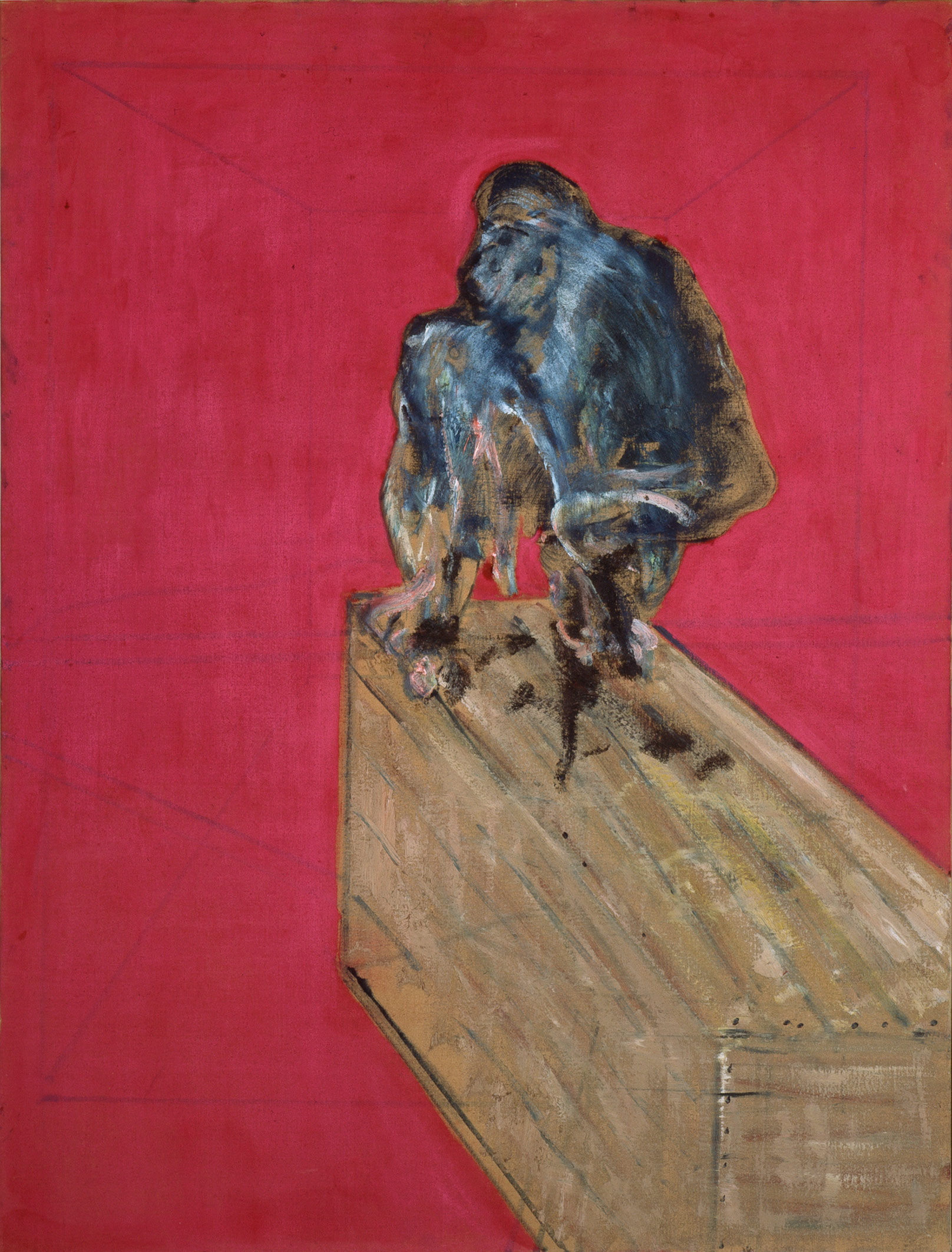 Francis Bacon, Studio per scimpanzé (marzo 1957; olio e pastello su tela, 152,4 x 117 cm; Venezia, Collezione Peggy Guggenheim) © The Estate of Francis Bacon. All rights reserved, by SIAE 2019

