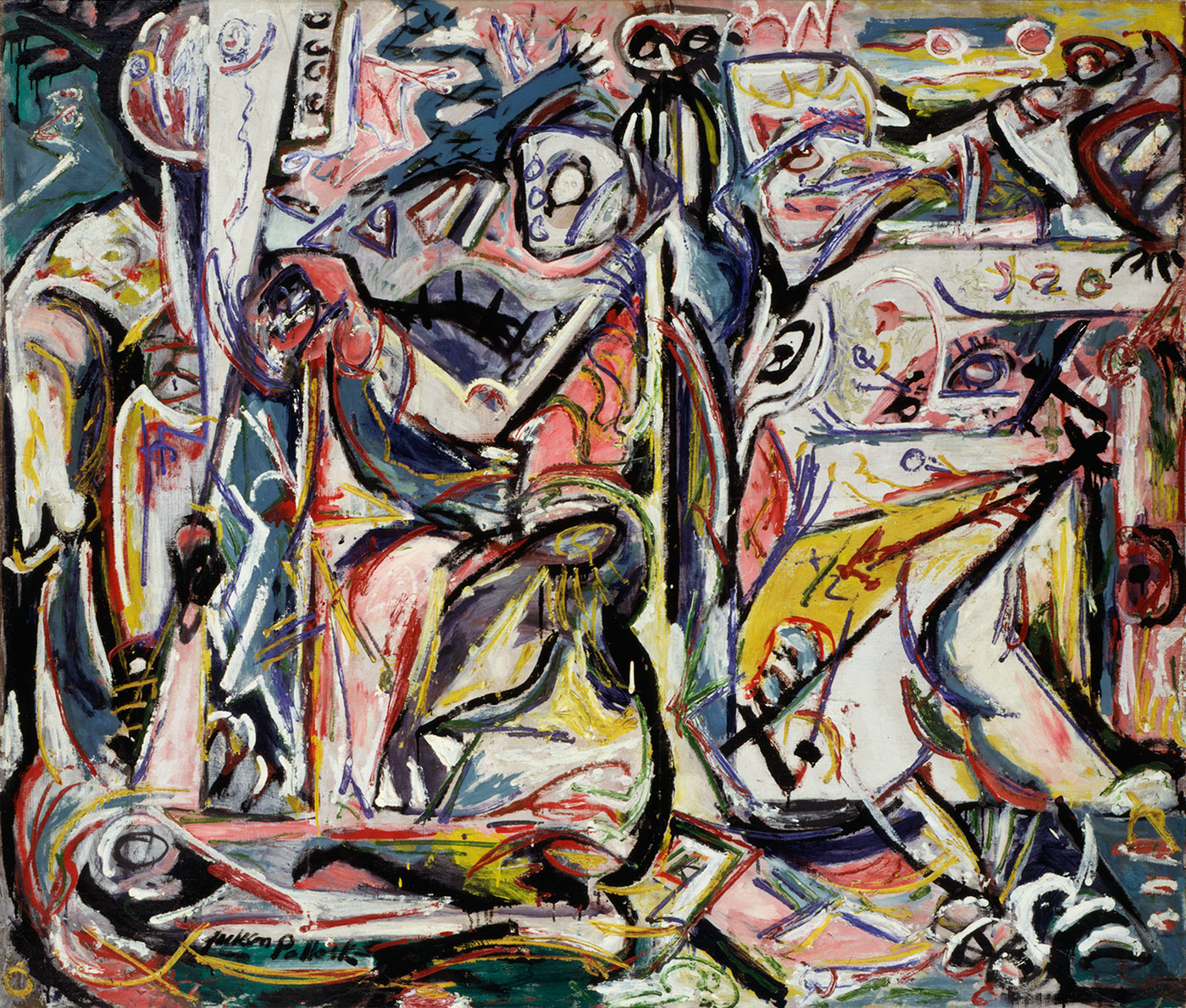 Jackson Pollock, Circoncisione (gennaio 1946; olio su tela, 142,3 x 168 cm; Venezia, Collezione Peggy Guggenheim) © Pollock-Krasner Foundation / Artists Rights Society (ARS), New
