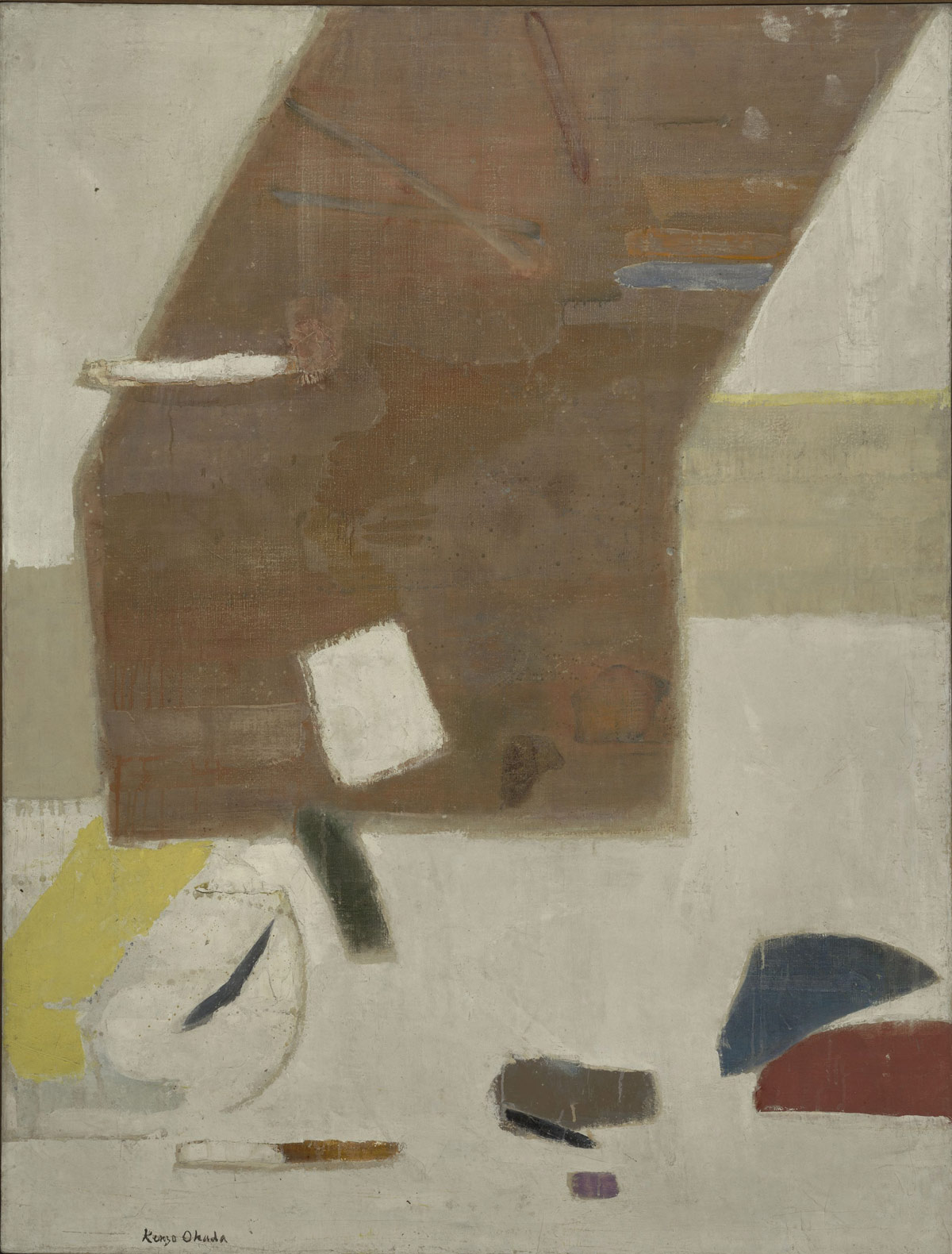 Kenzo Okada, Sopra il bianco (1960; olio su tela, 127,3 x 96,7 cm; Venezia, Collezione Peggy Guggenheim)
