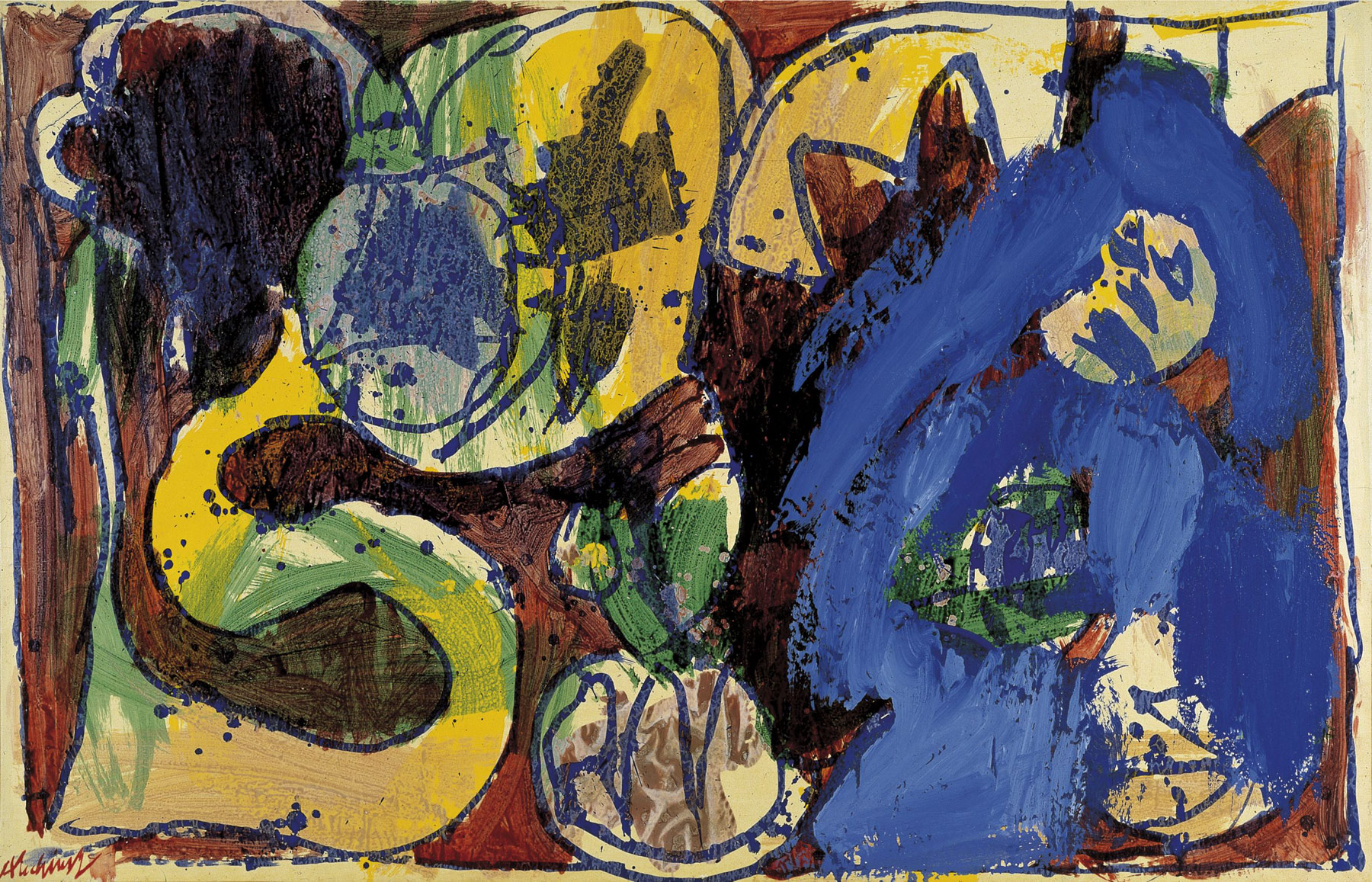 Pierre Alechinsky, Vestaglia (1972; acrilico su carta montata su tela, 99,5 x 153,5 cm; Venezia, Collezione Peggy Guggenheim) © Pierre Alechinsky, by SIAE 2019
