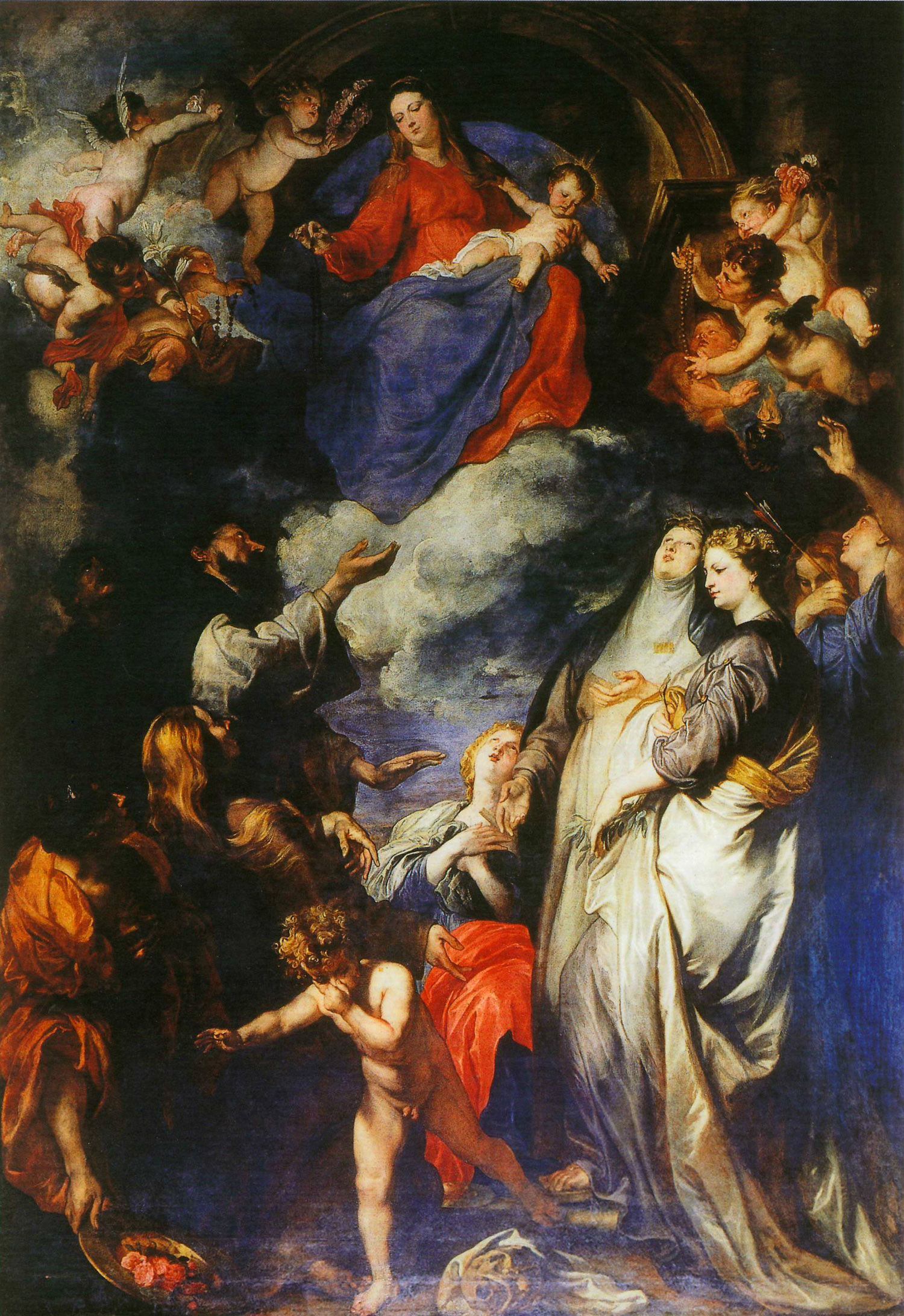 Anton van Dyck, Madonna del Rosario (1625-1627; olio su tela, 397 x 278 cm; Palermo, Oratorio del Rosario in San Domenico)
