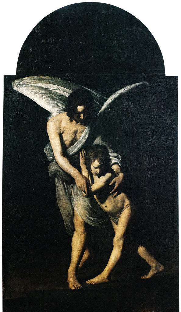Giovanni Antonio Galli detto lo Spadarino, Angelo custode (1610-1620; olio su tela, 200 x 150 cm; Rieti, chiesa di San Ruffo)