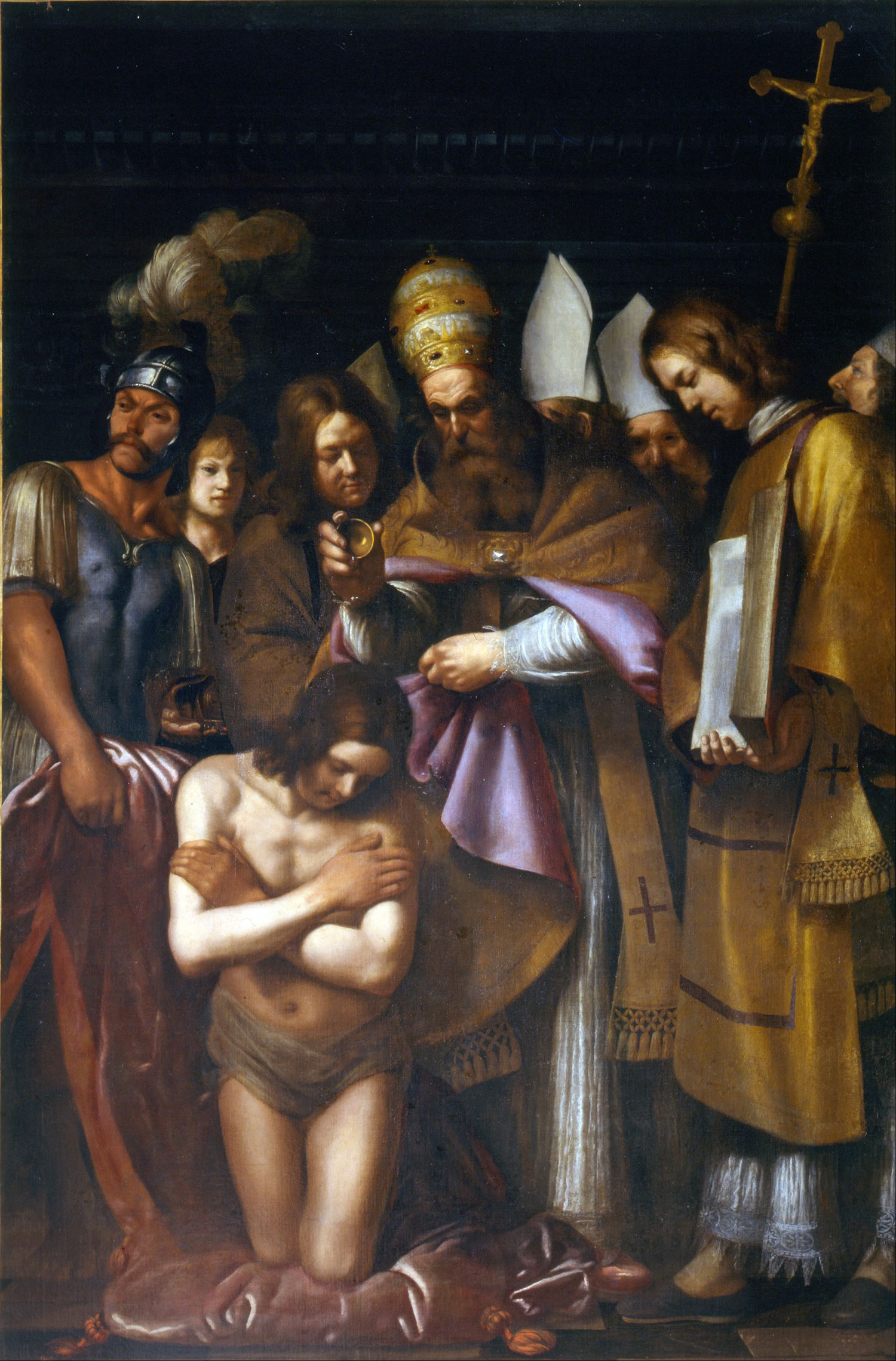 Giovanni Antonio Galli detto lo Spadarino, Battesimo di Costantino (olio su tela, 303 x 200,5 cm; Colle Val d'Elsa, Museo Civico)