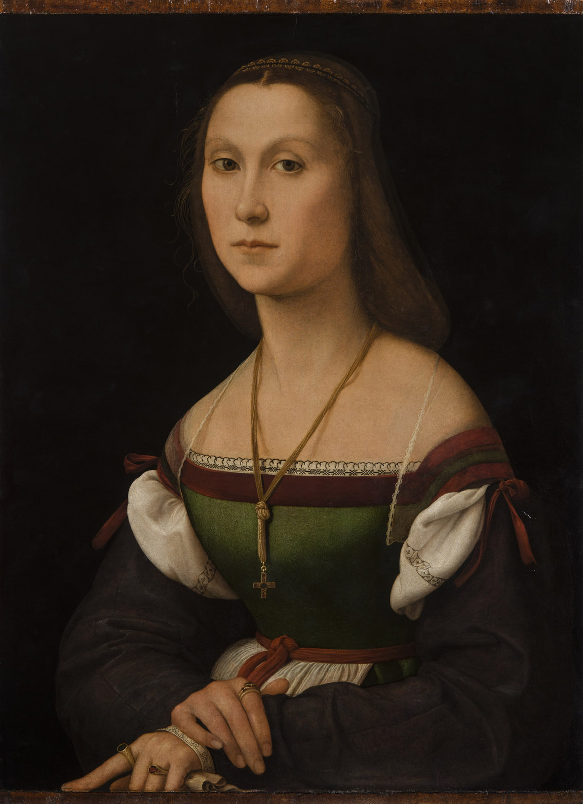 Raffaello, La Muta (1507; olio su tavola, 65,2 x 48 cm; Urbino, Galleria Nazionale delle Marche) 