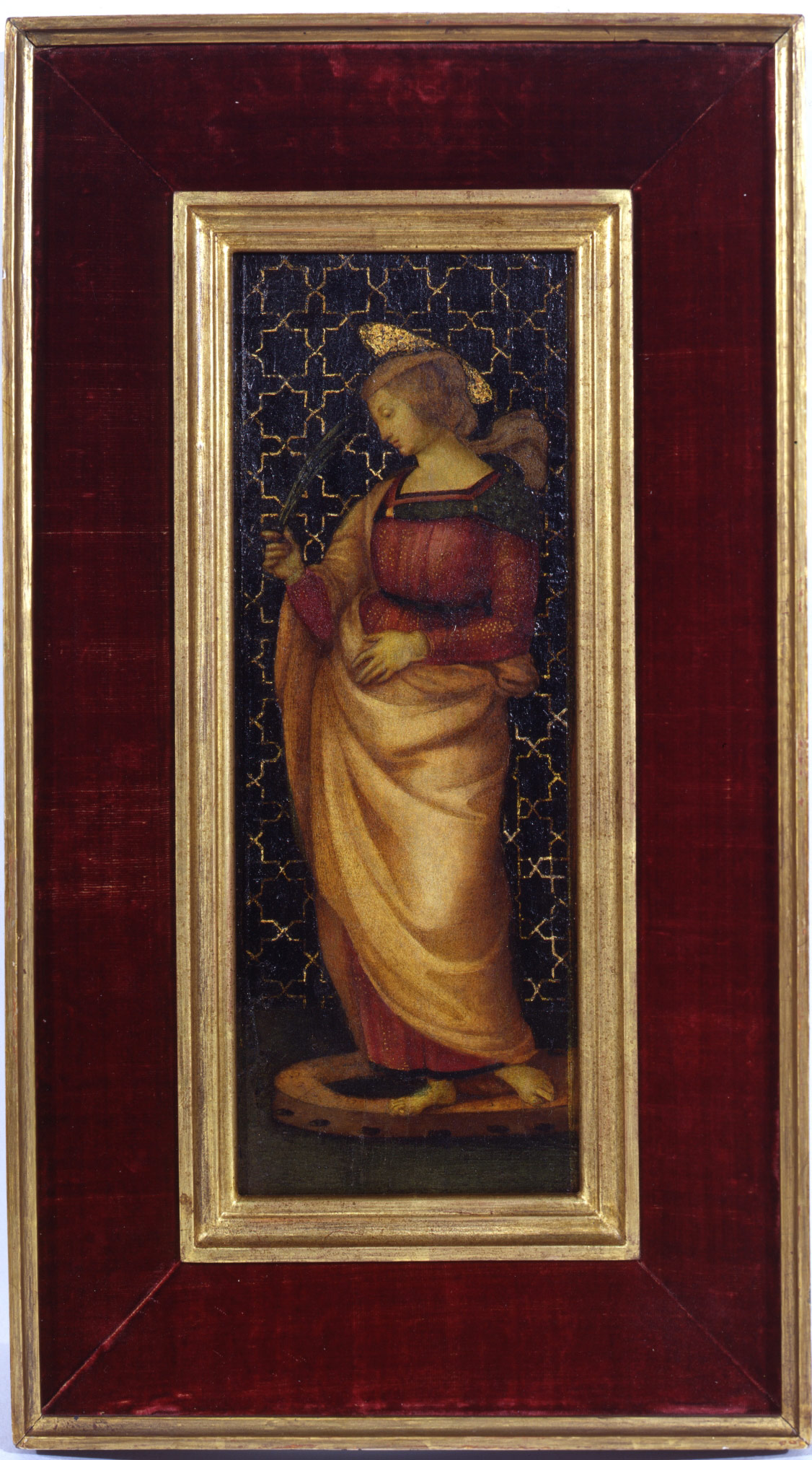 Raffaello, Santa Caterina d'Alessandria (1502-1503; tempera e olio su tavola, 39 x 15 cm; Urbino, Galleria Nazionale delle Marche) 