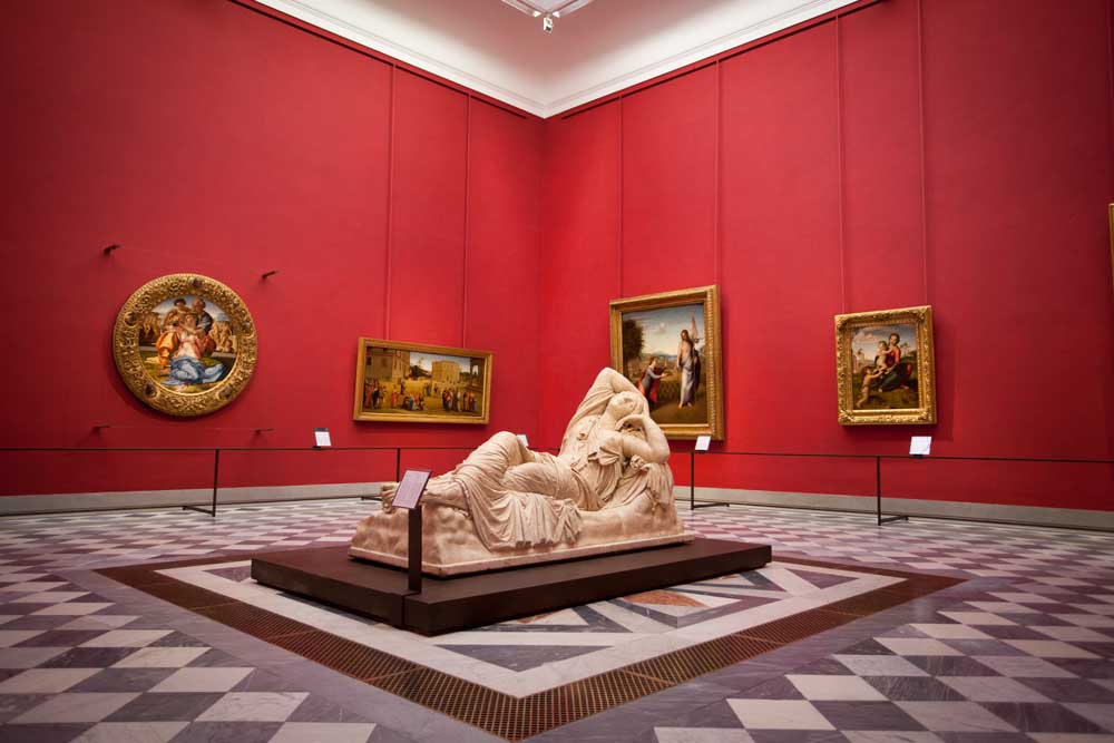 L'allestimento della sala di Michelangelo nella versione di Antonio Natali del 2012. Ph. Credit Friends of the Uffizi Gallery