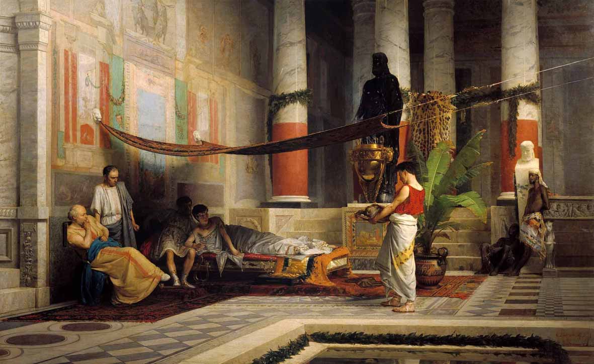 Giovanni Muzzioli, La vendetta di Poppea (1876; olio su tela; Modena, Museo Civico d'Arte) Giovanni Muzzioli, La vendetta di Poppea (1876; olio su tela; Modena, Museo Civico d'Arte)