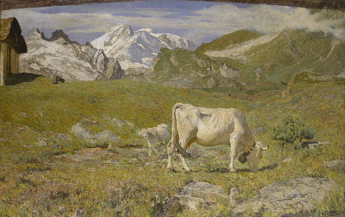 Giovanni Segantini, Pascoli di primavera (1896; olio su tela; Milano, Pinacoteca di Brera) Giovanni Segantini, Pascoli di primavera (1896; olio su tela; Milano, Pinacoteca di Brera)