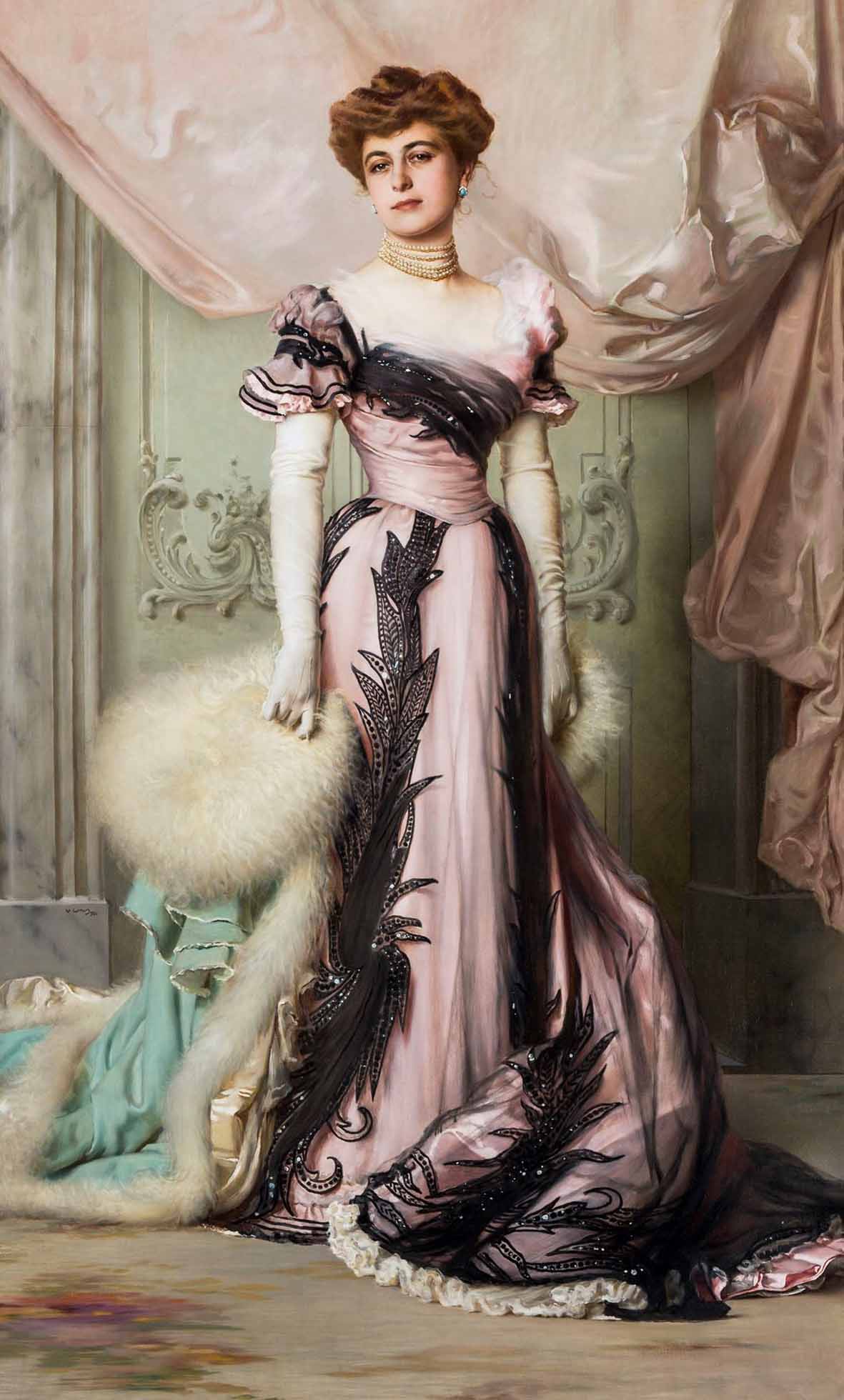 Vittorio Matteo Corcos, La contessa Carolina Sommaruga Maraini (1901; olio su tela; Fondazione per l'Istituto Svizzero di Roma) Vittorio Matteo Corcos, La contessa Carolina Sommaruga Maraini (1901; olio su tela; Fondazione per l'Istituto Svizzero di Roma)