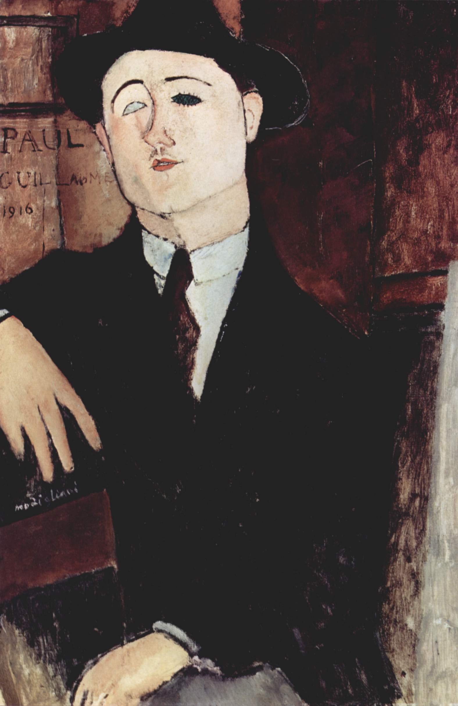 Amedeo Modigliani, Ritratto di Paul Guillaume (1916; olio su tela, 81 x 54 cm; Milano, Museo del Novecento)
