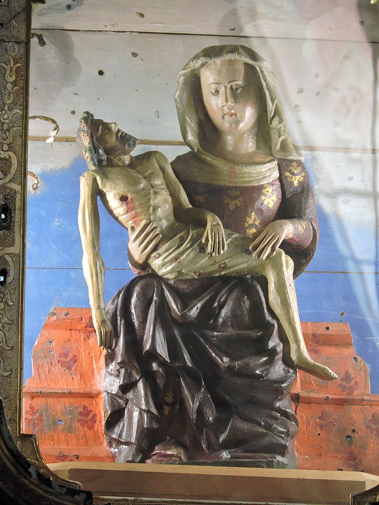 Ignoto scultore tedesco, Pietà (1420-1424 circa; legno; Monterosso al Mare, Santuario del Soviore) 