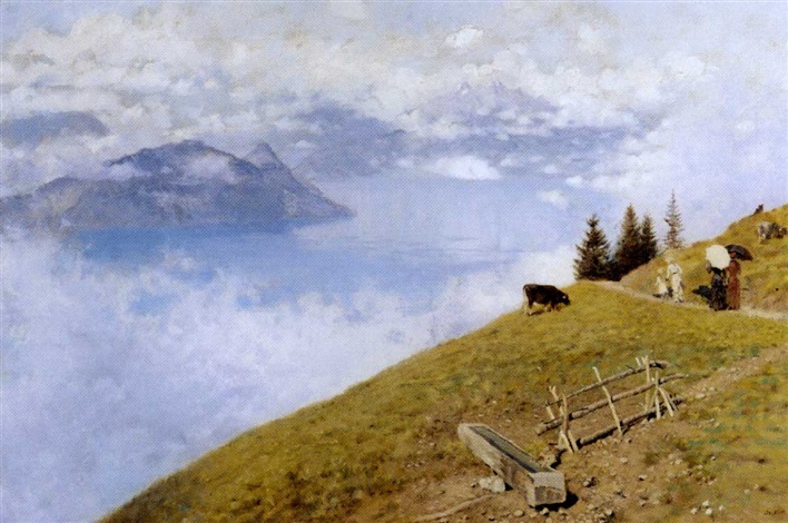 Giuseppe De Nittis, Passeggiata sul lago dei Quattro Cantoni (1881; olio su tela, 61 x 91 cm; Collezione privata) 