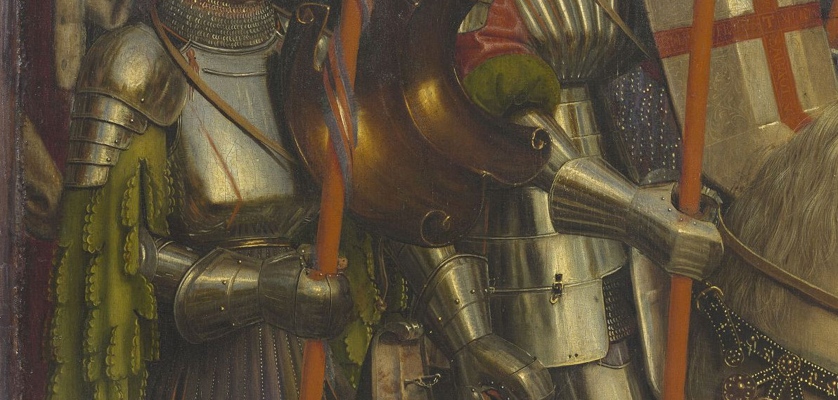 Jan van Eyck e Hubert van Eyck, Polittico dell’Agnello Mistico, dettaglio dei Milites Christi
