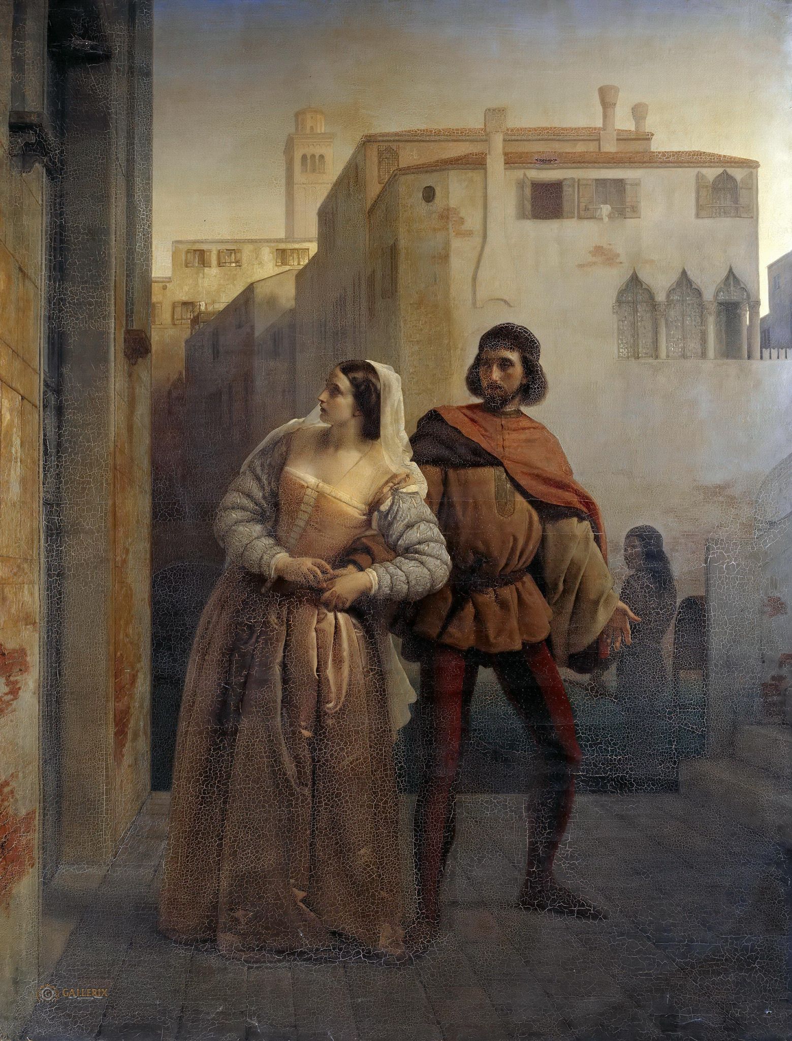 Francesco Hayez, Fuga da Bianca Capello da Venezia (1853-1854; olio su tela, 208 x 159,5 cm; Berlino, Staatliche Museen)