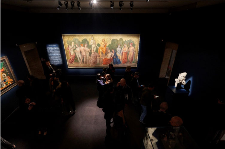 Sala della mostra Ulisse. L’arte e il mito a Forlì, Musei San Domenico, dal 15 febbraio al 21 giugno 2020