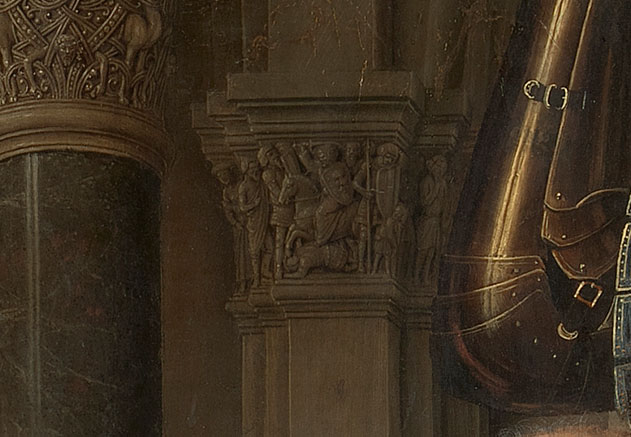 Jan van Eyck, Madonna del canonico Van der Paele, dettaglio 
