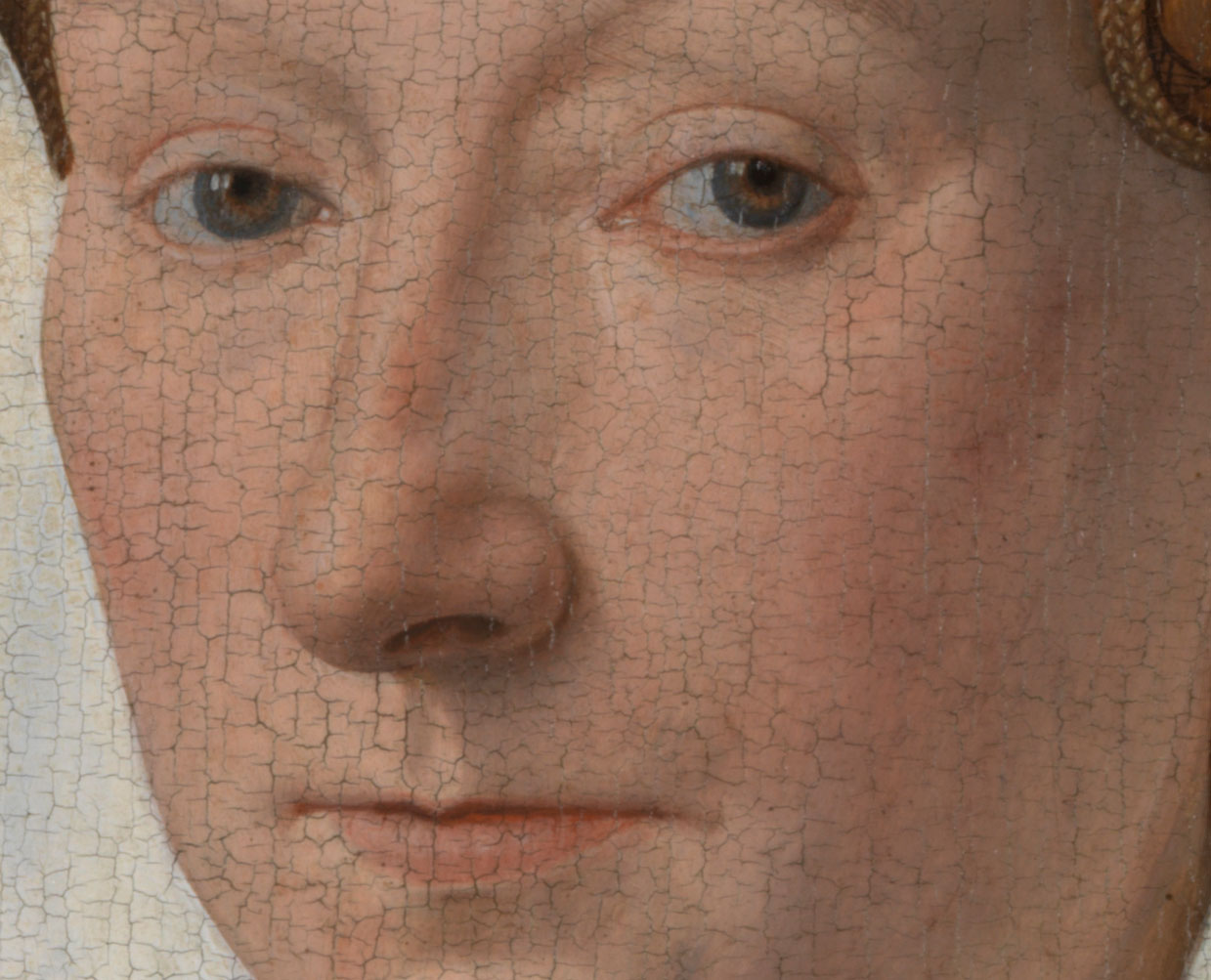 Jan van Eyck, Ritratto di Margaretha, dettaglio 