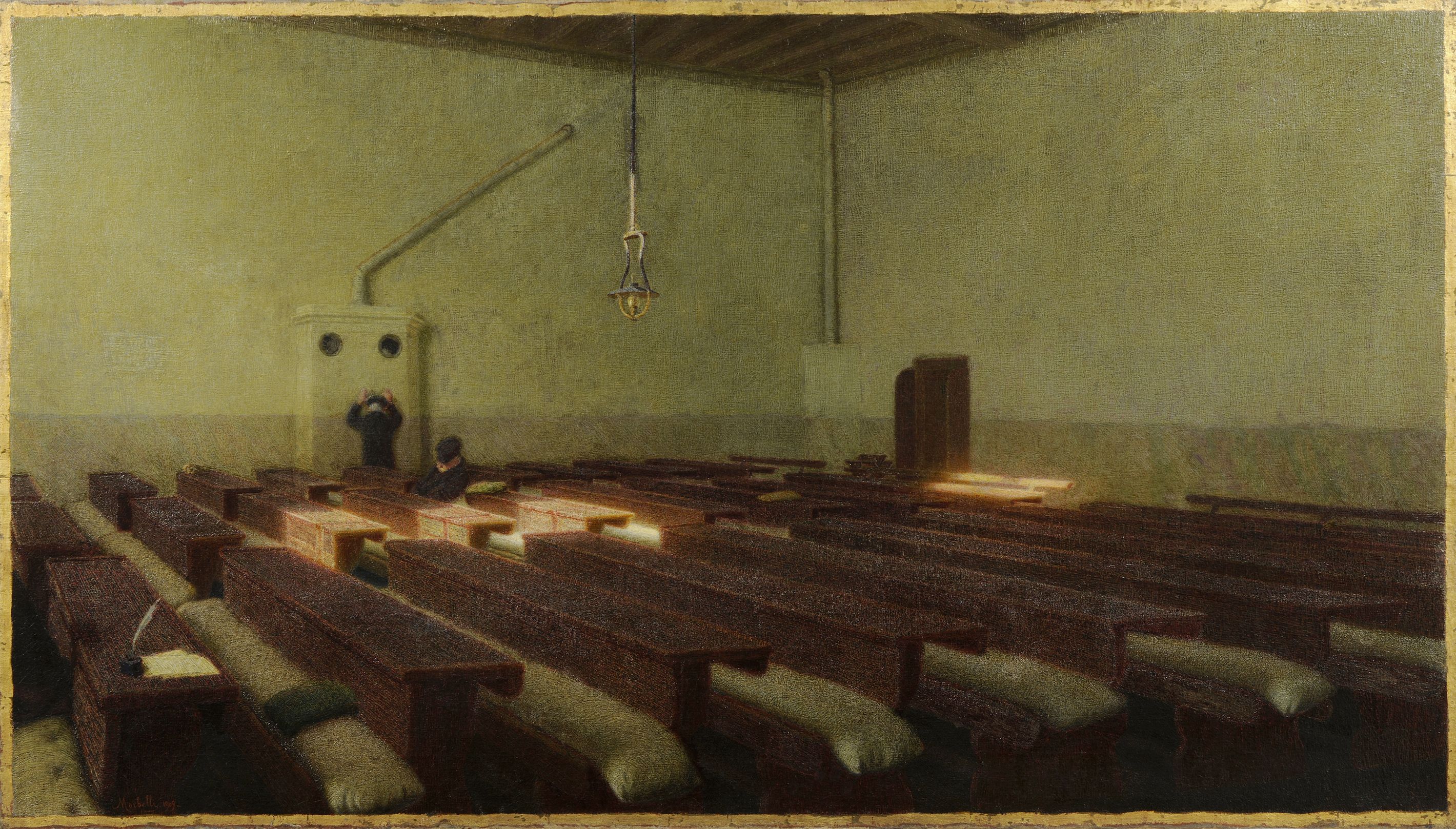 Angelo Morbelli, Un Natale! Al Pio Albergo Trivulzio (1909; olio su tela, 99 x 173,5 cm; Torino, GAM - Galleria Civica d'Arte Moderna e Contemporanea) 