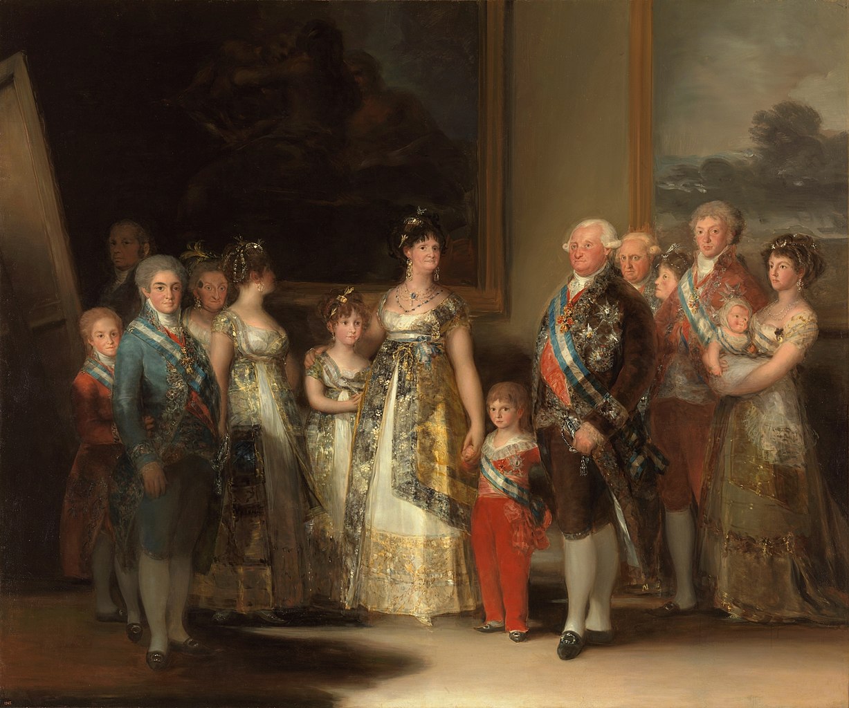 Franciesco de Goya y Lucientes, Ritratto della Famiglia di Carlo IV (1800-1801; olio su tela, 280 x 336 cm; Madrid, Prado). Maria Giuseppina di Borbone è la quarta da sinistra 