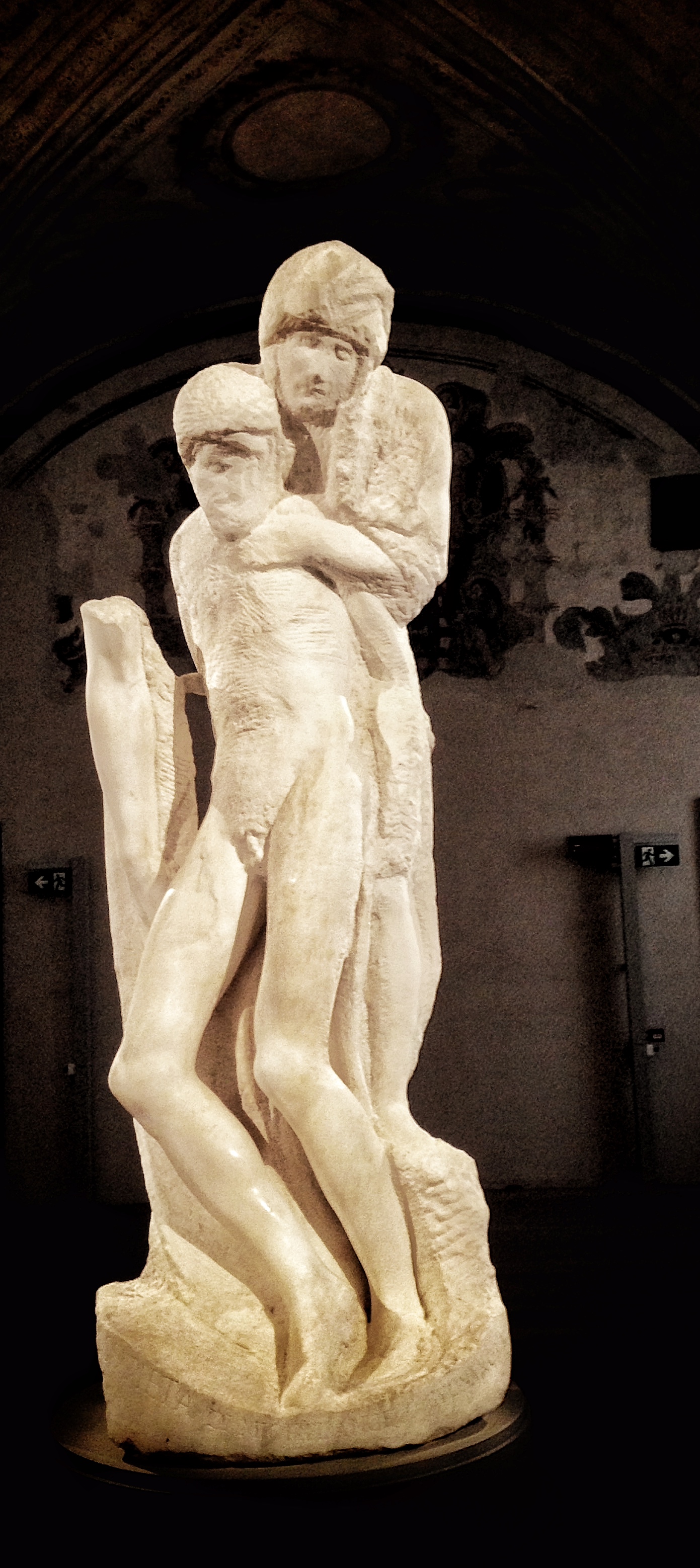 Michelangelo Buonarroti, Pietà Rondanini (1555 circa-1564; marmo, altezza 195 cm; Milano, Castello Sforzesco) 