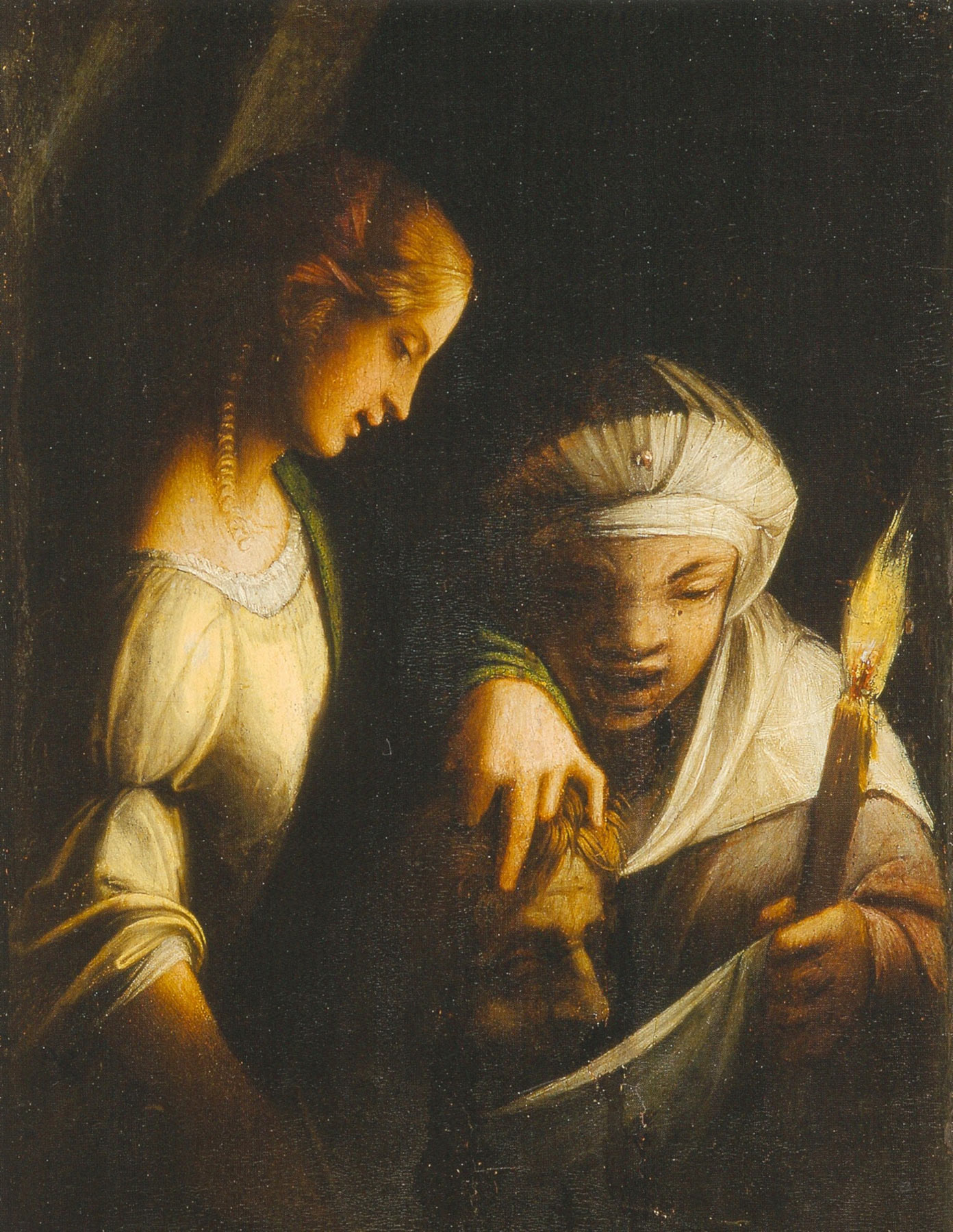 Correggio, Giuditta e la sua ancella con la testa di Oloferne (olio su tavola 27 x 20 cm; Strasburgo, Musée del Beaux-Arts)
