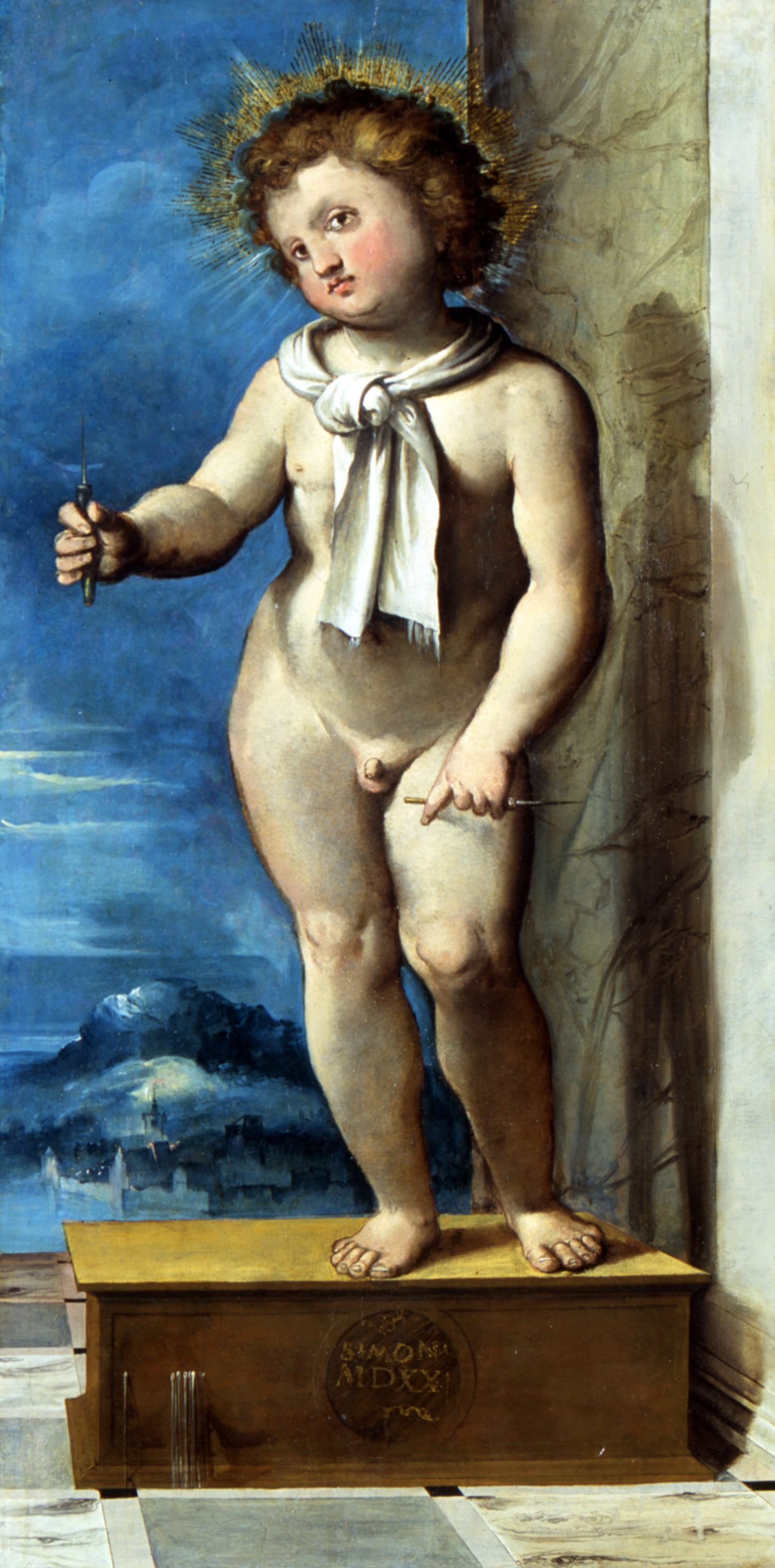 Altobello Melone, Simonino da Trento (1523; olio su tavola, 98 x 47 cm; Trento, Castello del Buonconsiglio, inv. MN 1381) 
